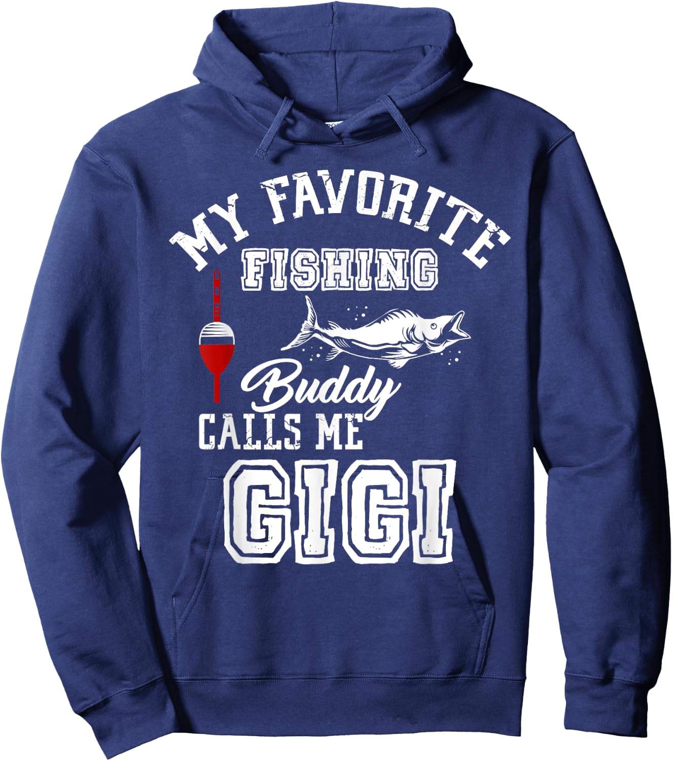 My Favorite Fishing Buddy Calls Me Gigi Vintage Family Hoodie - Hoodie | Navy
