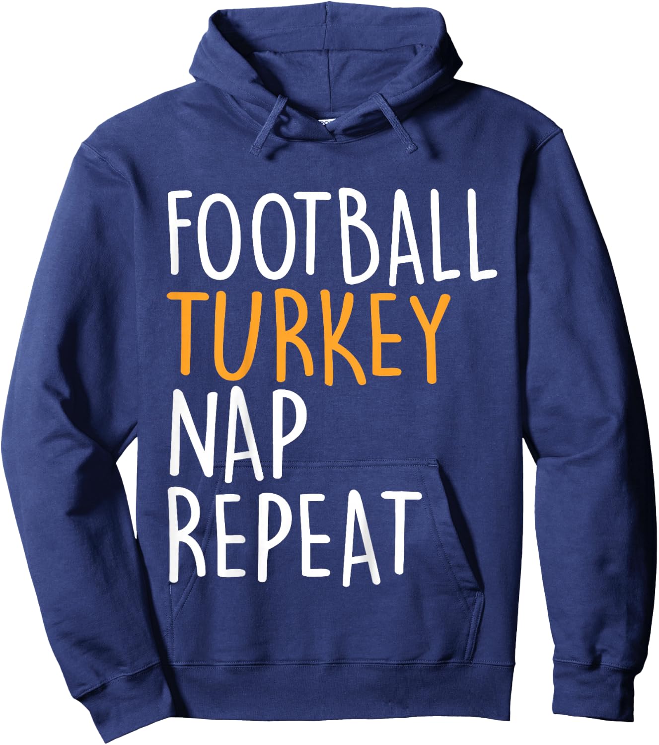 Kids Football Turkey Nap Repeat Funny Boys Thanksgiving Toddler Hoodie - Hoodie | Navy