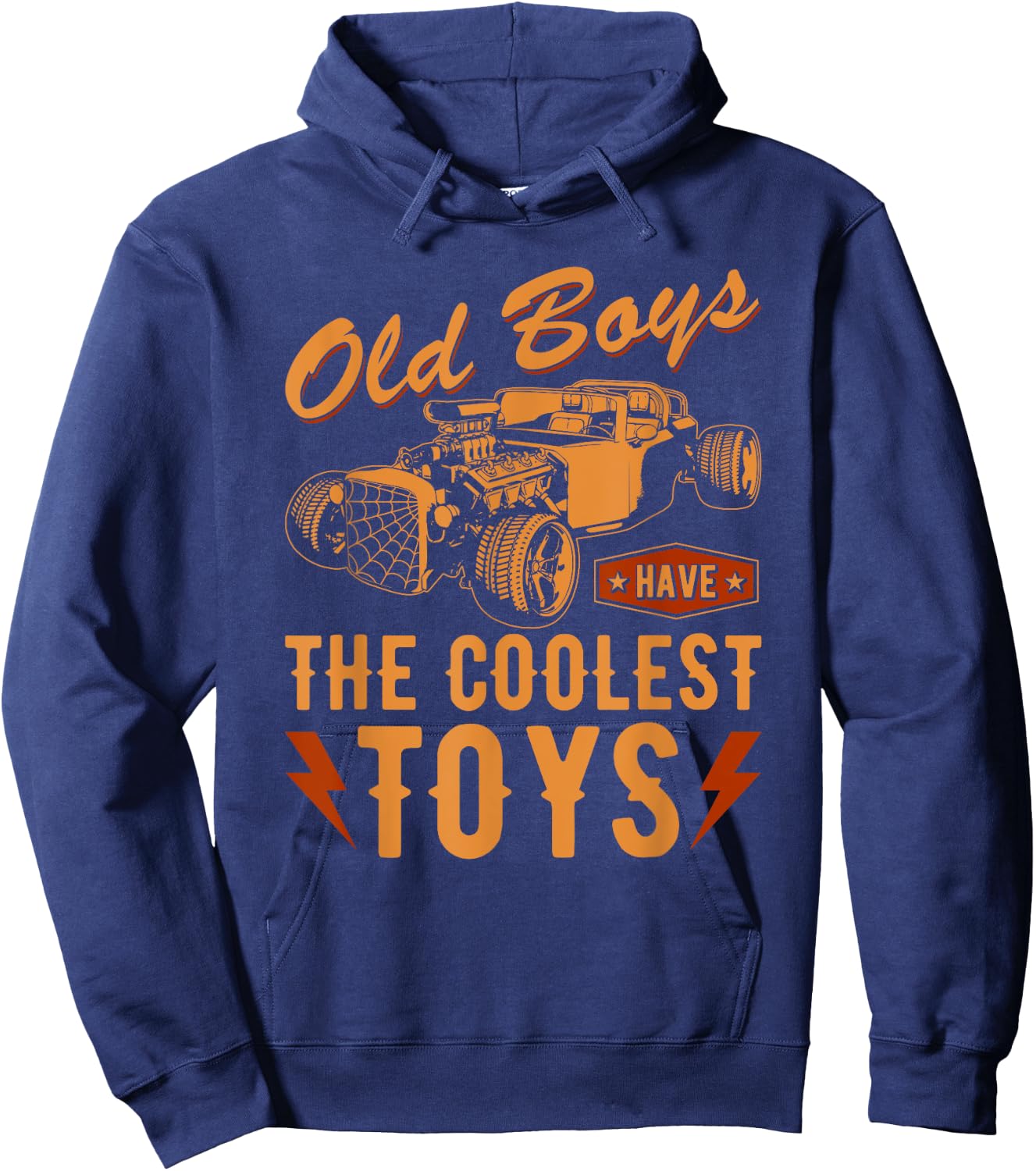Funny Hot Rod Grandpa Old Boys Quote, Vintage Rat Rod Hoodie - Hoodie | Navy