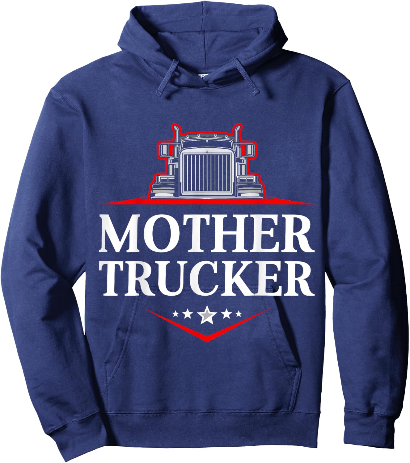 Mother Trucker Funny Truck Driver Hoodie - Hoodie | Navy