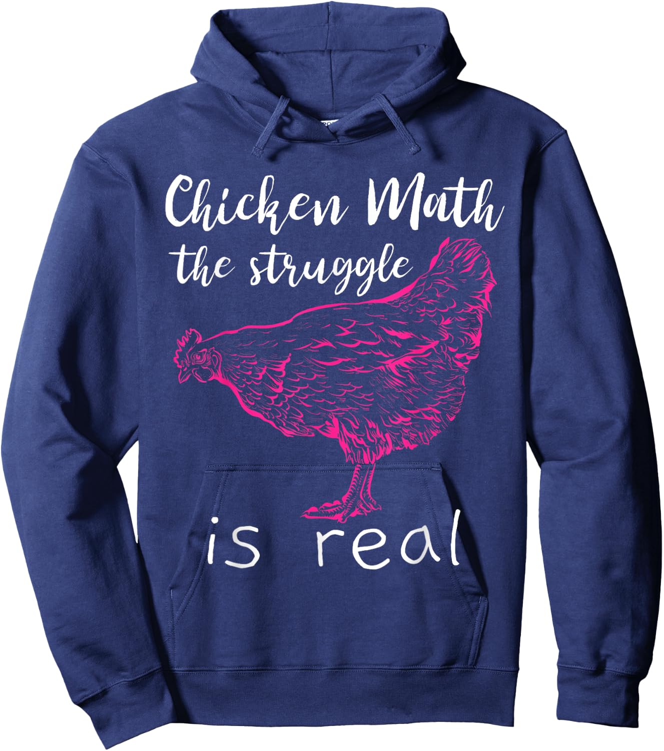 Chicken Math the Struggle is Real Hoodie - Hoodie | Navy
