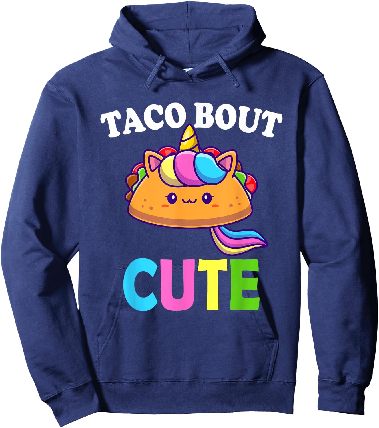 Funny Taco Lover TACO BOUT CUTE Girl Boy Kids Toddlers Hoodie - Hoodie | Navy