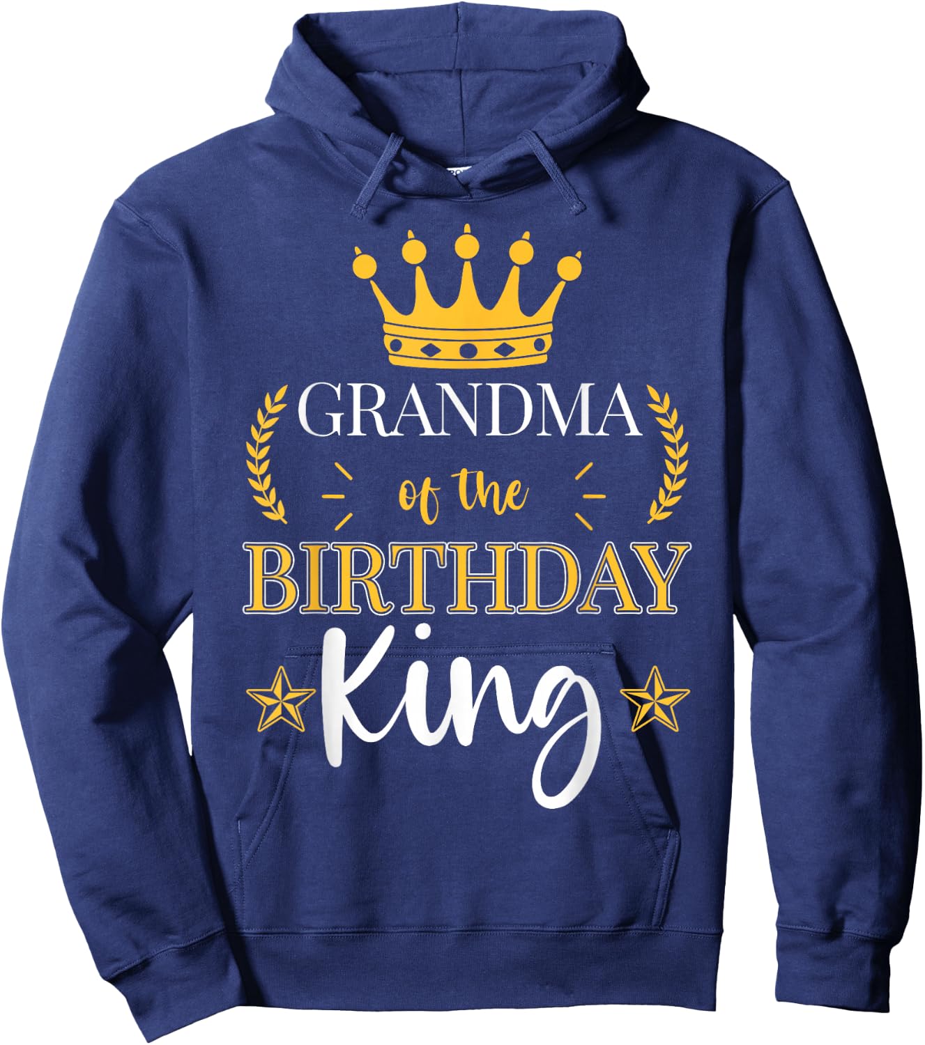 Grandma of the Birthday King Theme Party Bday Celebration Hoodie - Hoodie | Navy