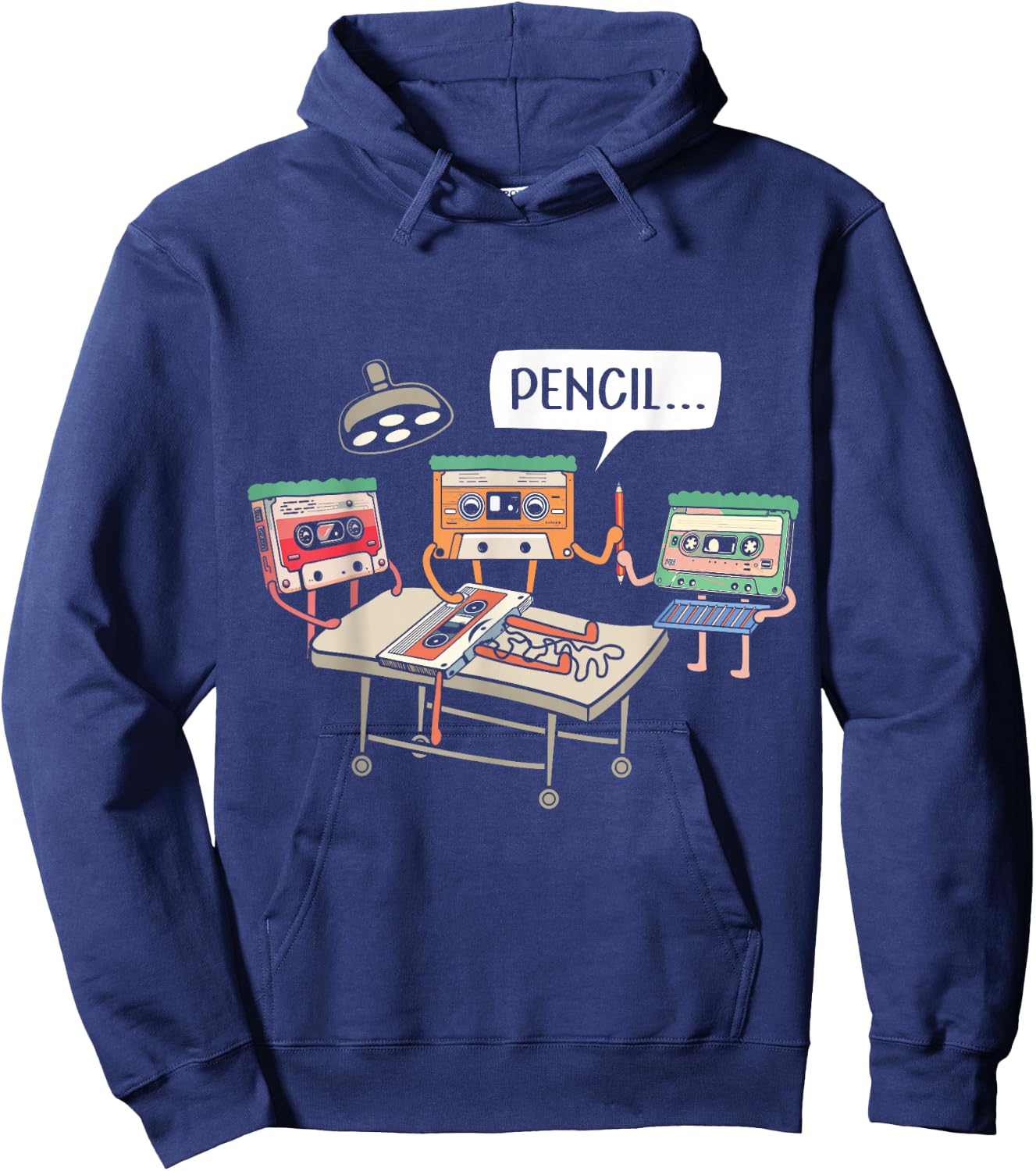 Vintage cassette tape 80s retro music lover Hoodie - Hoodie | Navy