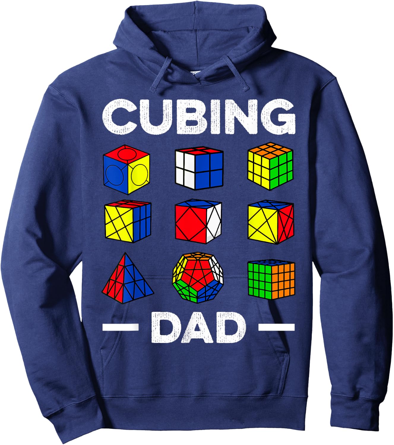 Cubing Dad Speedcubing Speedsolving Cuber Hoodie - Hoodie | Navy