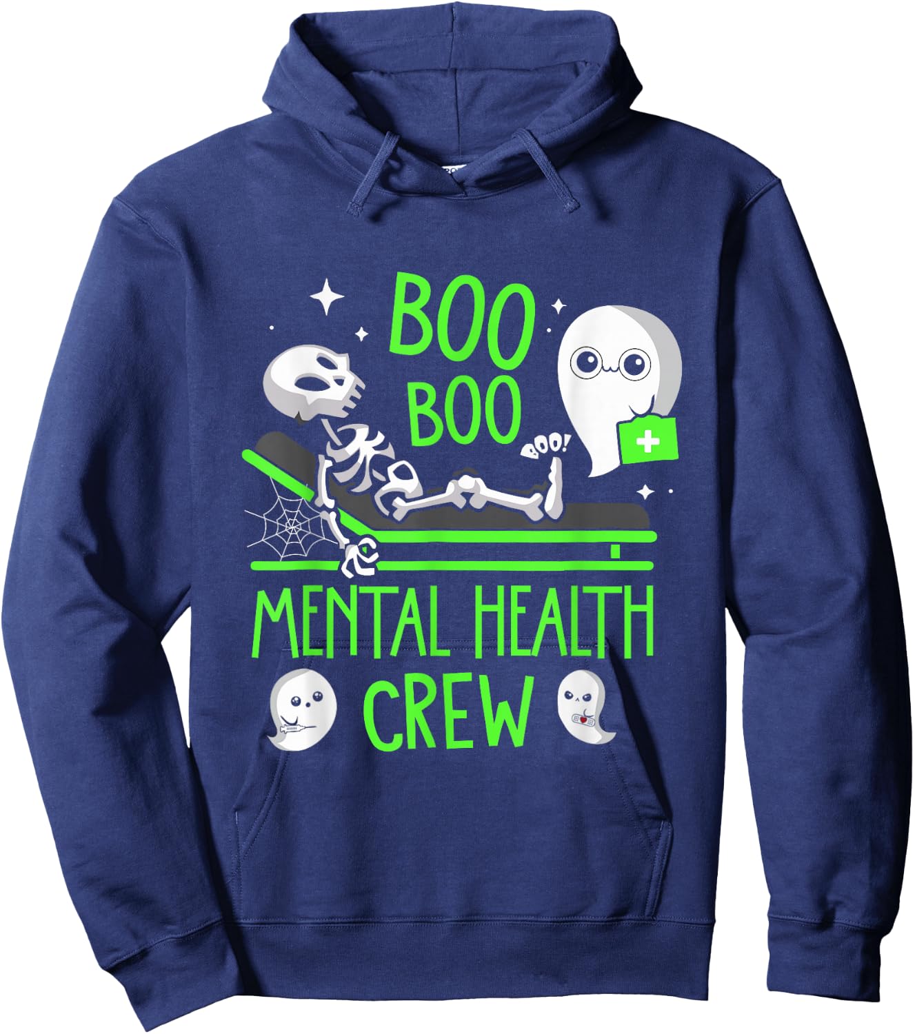 Mental Health Nurse Psych Boo Boo Crew Nursing Halloween Hoodie - Hoodie | Navy