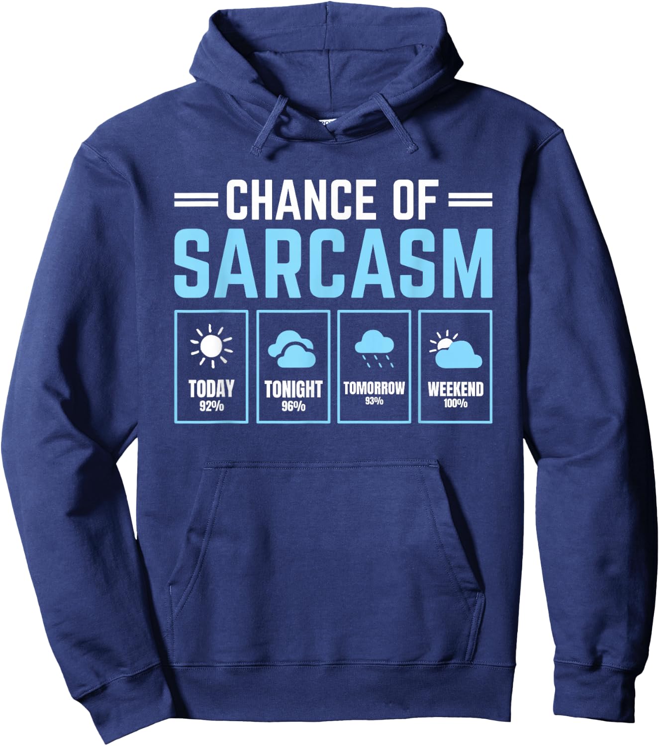 Chance of Sarcasm Weather Hoodie - Hoodie | Navy