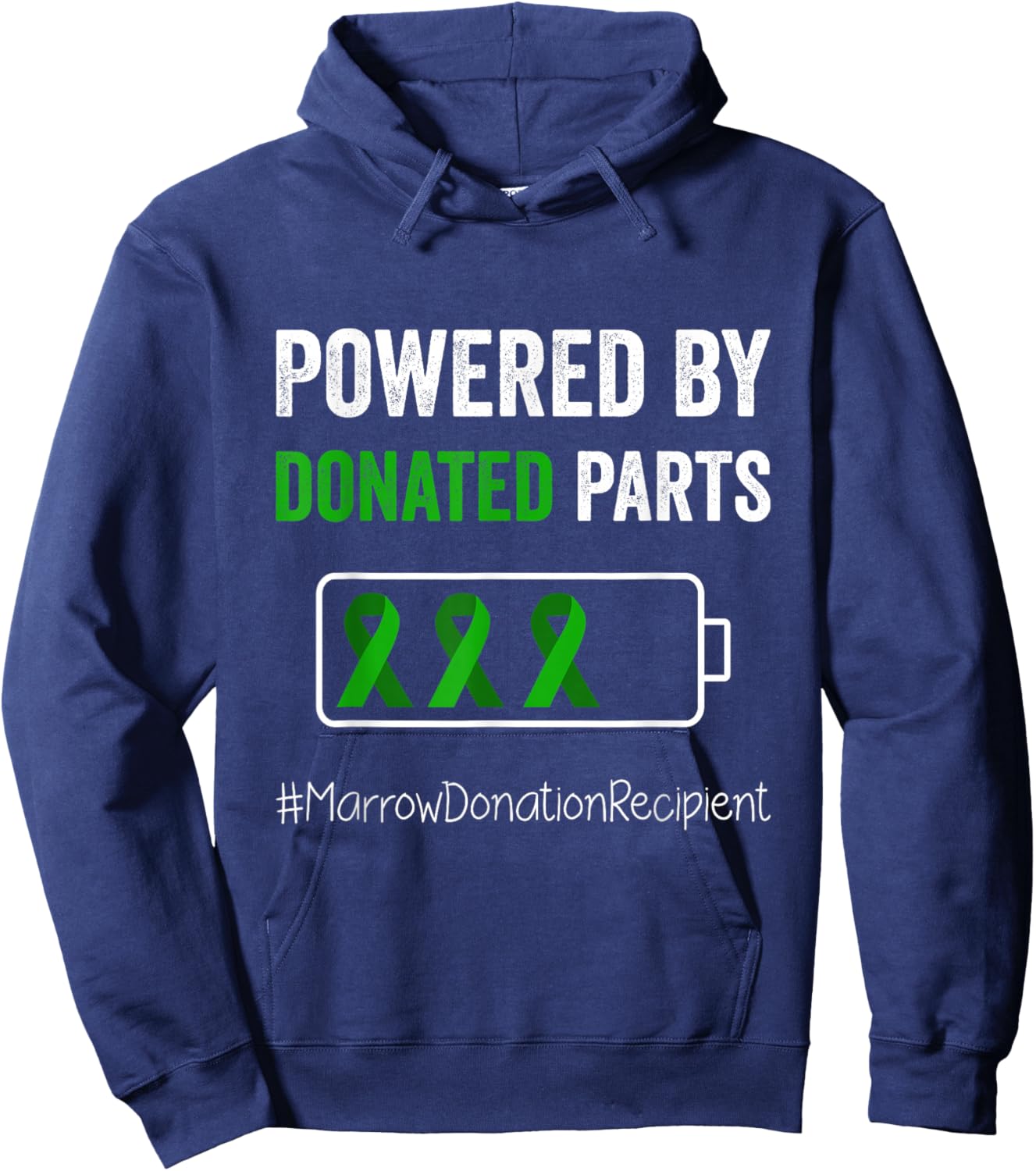 Powered By Donated Parts - Bone Marrow Transplant Hoodie - Hoodie | Navy