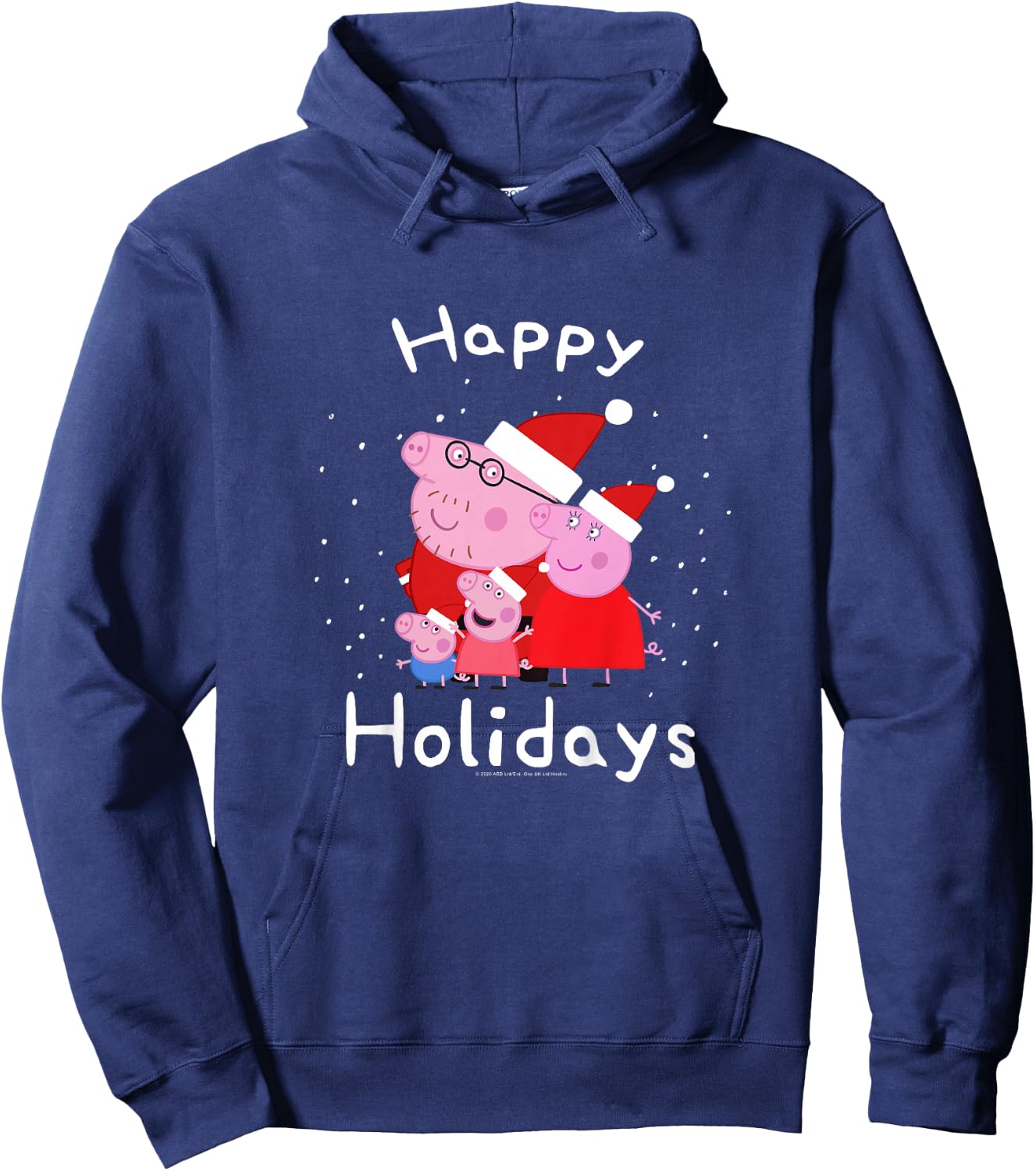 Kids Peppa Pig Christmas Happy Holidays Family Group Shot Hoodie - Hoodie | Navy