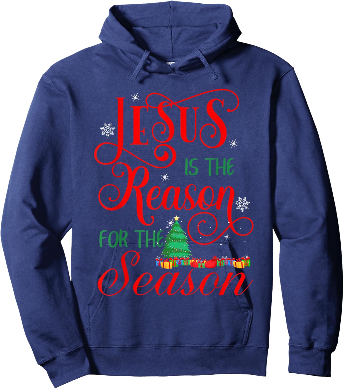 Jesus Is The Reason For The Season Christian Christmas Hoodie - Hoodie | Navy