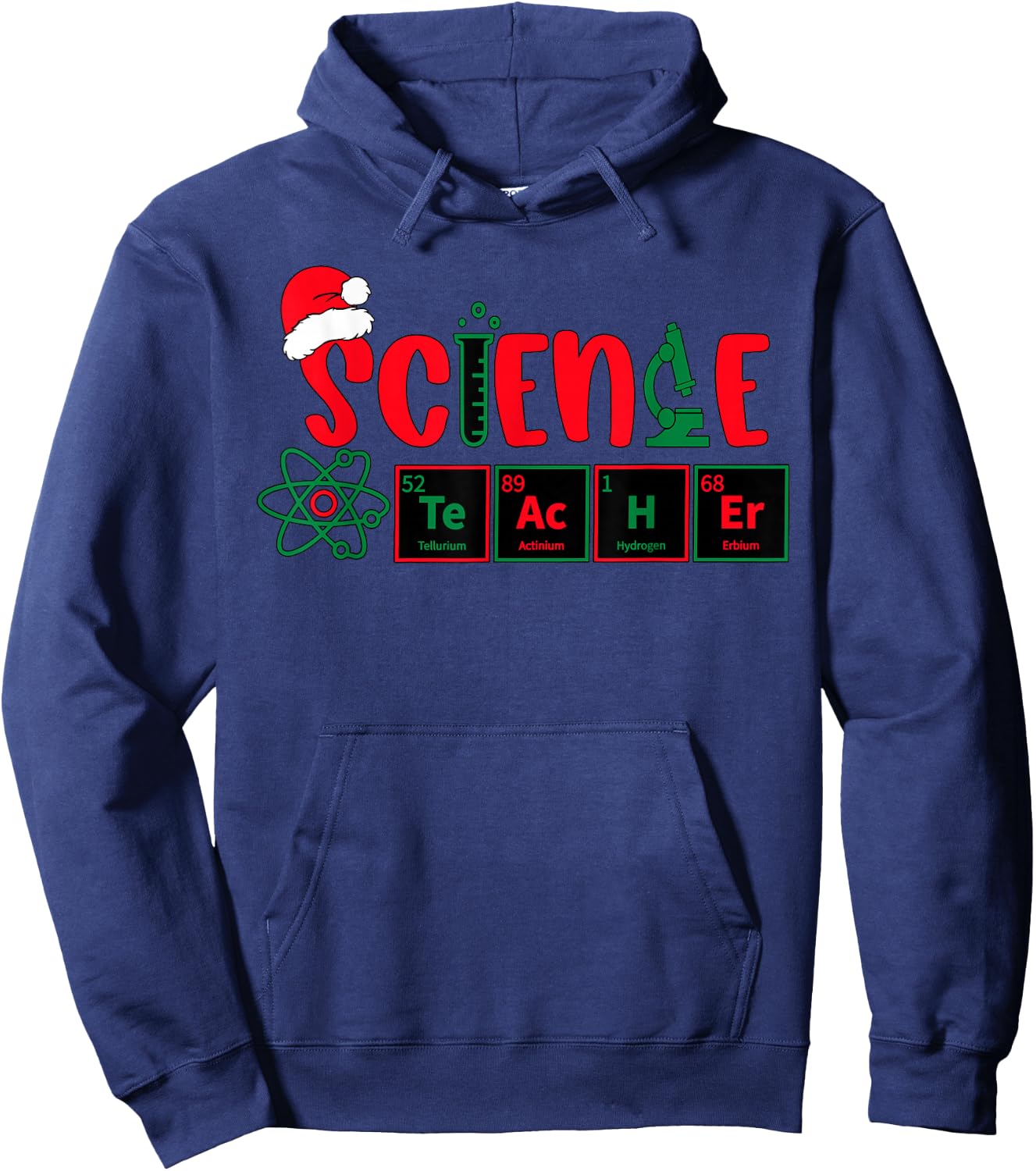 Christmas Science Teacher Santa Educator Chemical Elements Hoodie - Hoodie | Navy