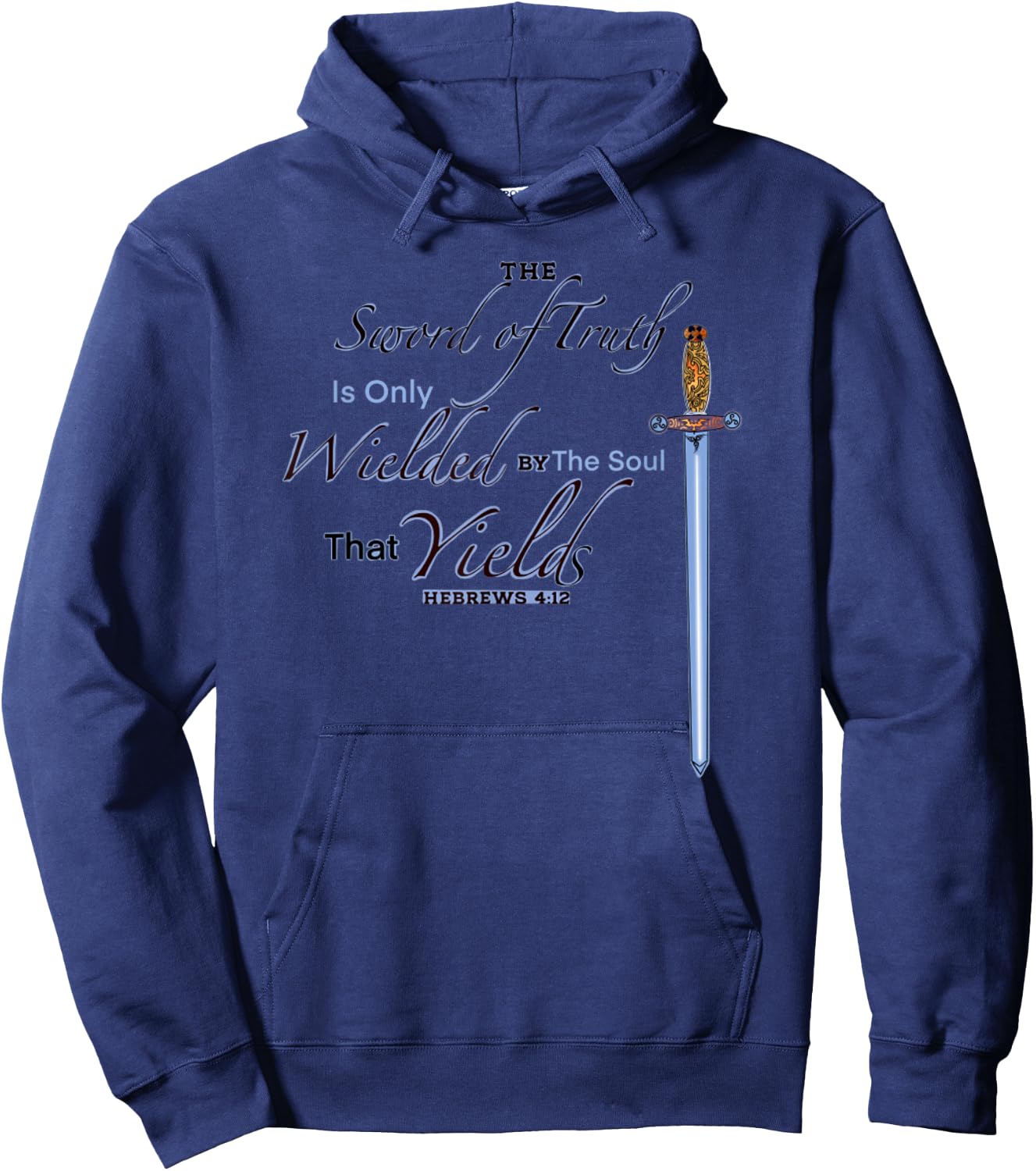 Vintage Sword Of Truth Faith Bible Quotes Jesus Hoodie - Hoodie | Navy