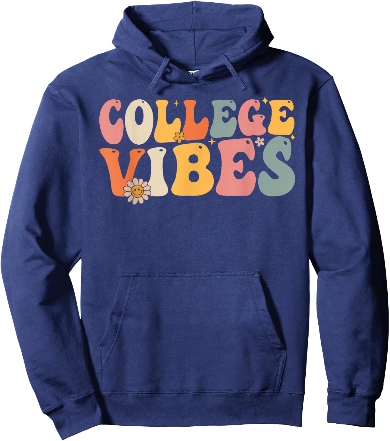 College Vibes College Team Retro 1st Day of School Hoodie - Hoodie | Navy