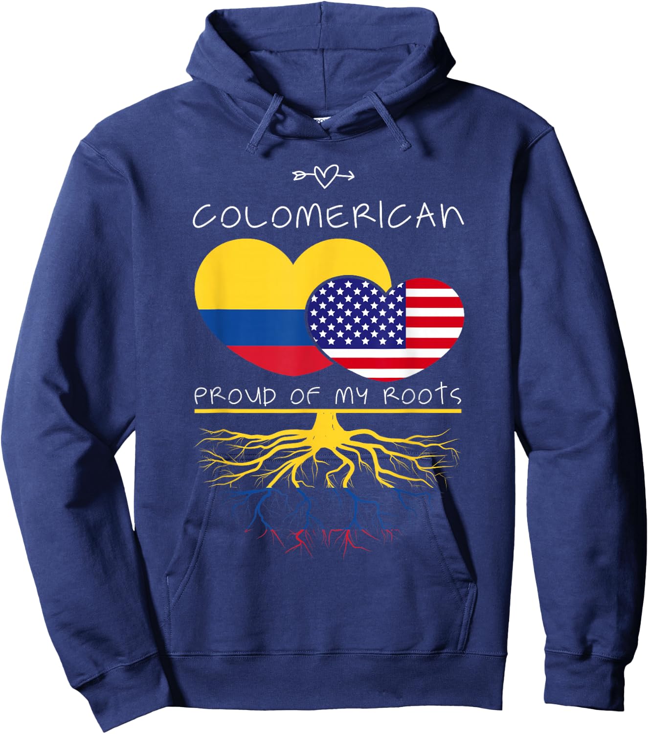 Colombia USA Proud Of Both Countries Colomerican Hoodie - Hoodie | Navy