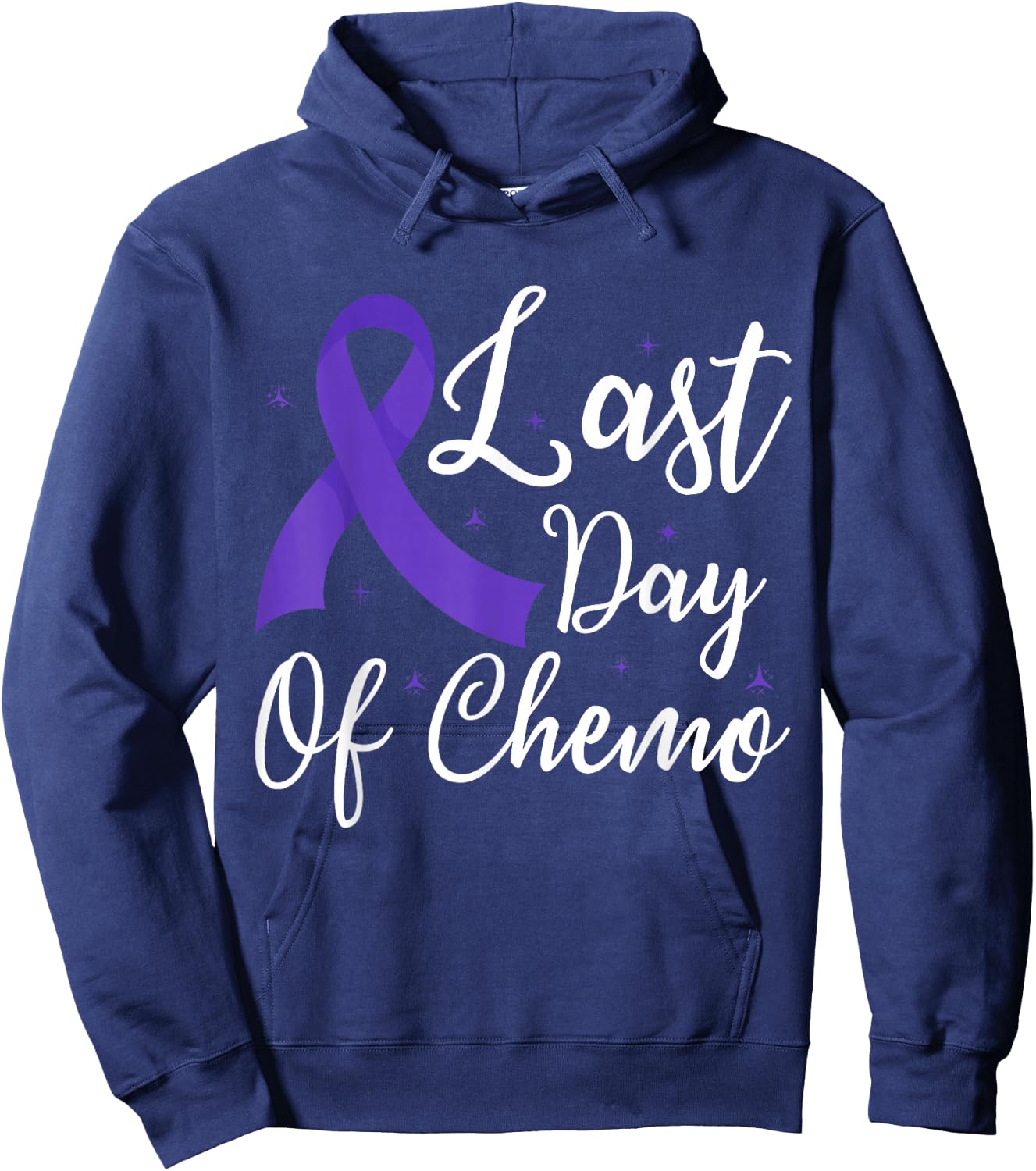 Last Day Of Chemo Pancreatic Cancer Awareness Month Warrior Hoodie - Hoodie | Navy