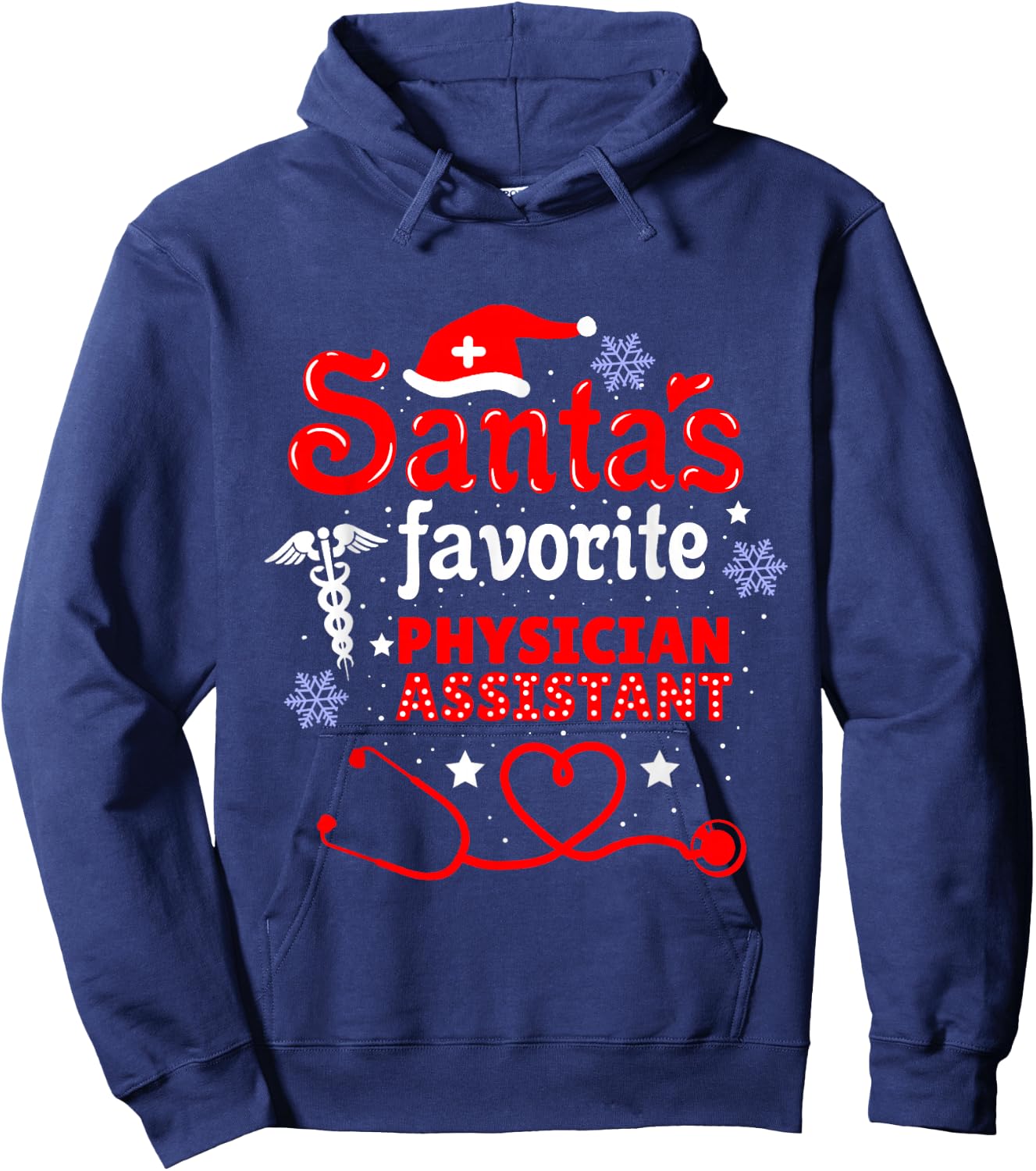 Santas Favorite Physician Assistant Christmas Hoodie - Hoodie | Navy