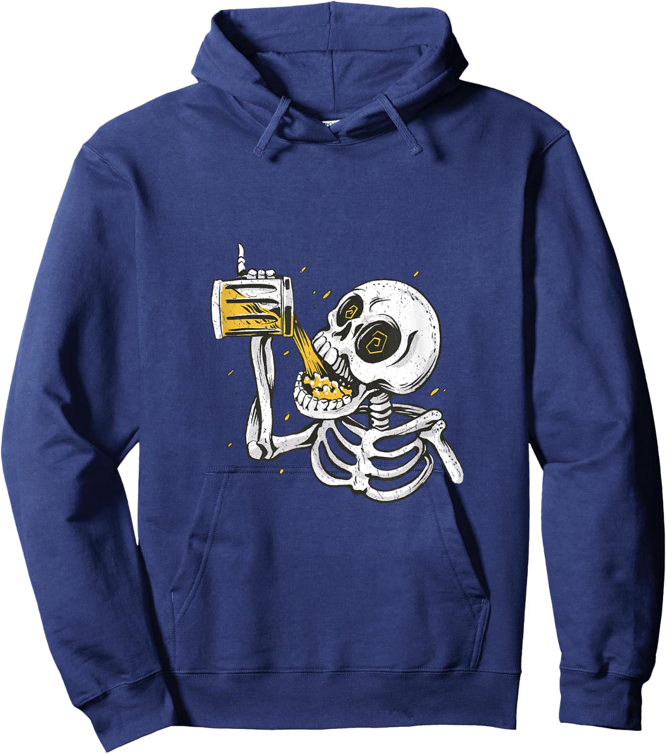 Pinky Up Skeleton Drinking Stein of Beer Octoberfest Design Hoodie - Hoodie | Navy