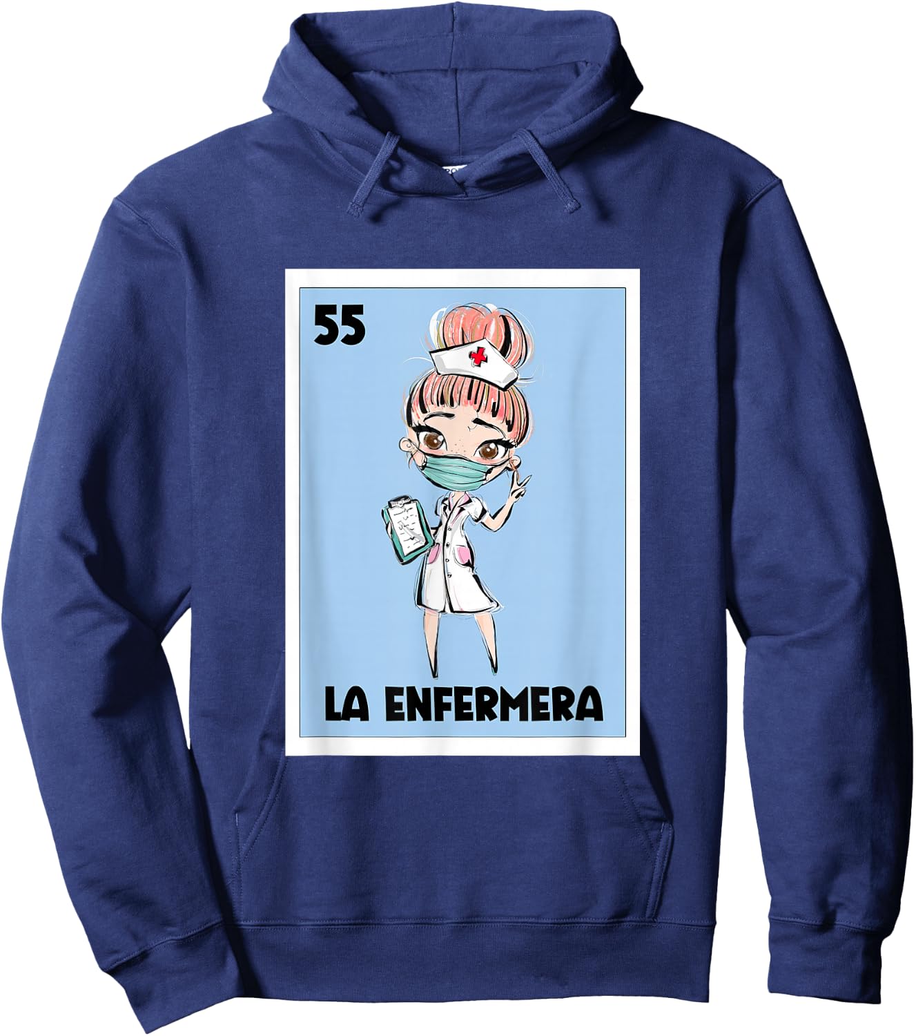 La Enfermera Mexican Bingo Card The Nurse Nursing Spanish Hoodie - Hoodie | Navy