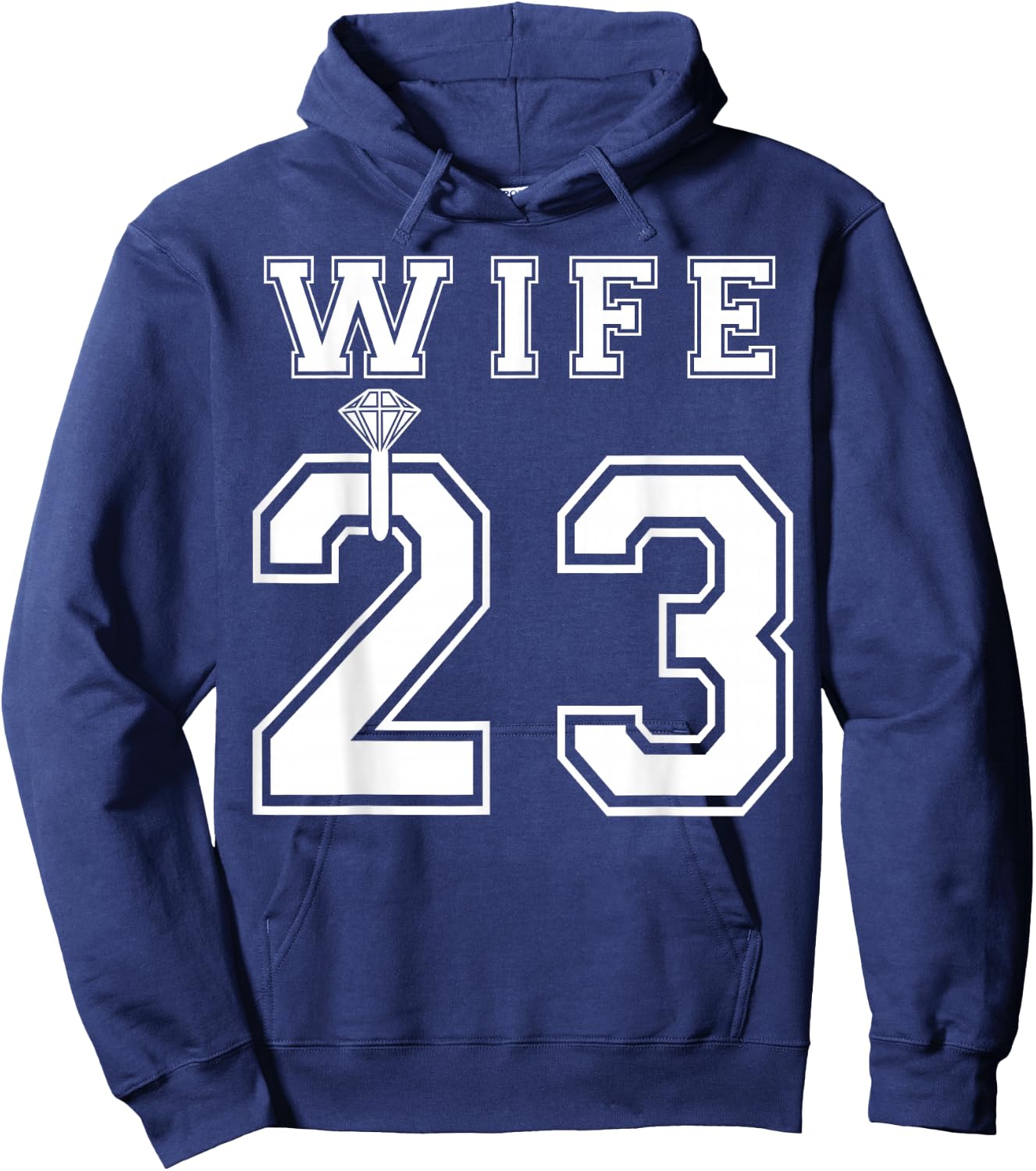 Wife Husband Matching 2023 Engagement Party Honeymoon Hoodie - Hoodie | Navy