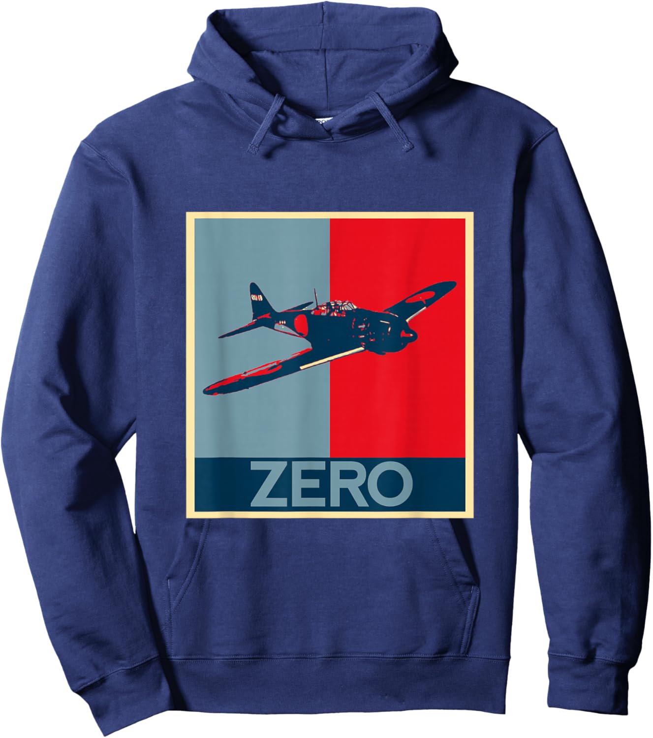 Funny , Zero Fighter Plane, Military Men's, Airplane, WW2, WWII, Military Aircraft, Goods, Clothes, Gift Hoodie - Hoodie | Navy