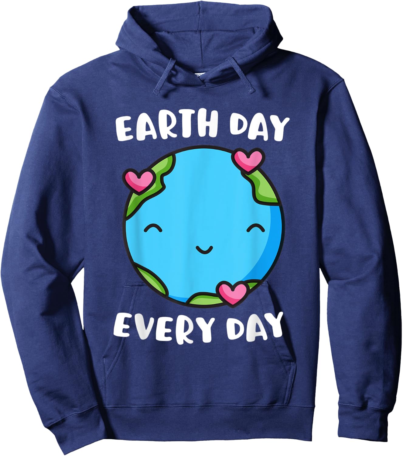 Earth Day Every Day Heart Love Globe Save the Planet Hoodie - Hoodie | Navy
