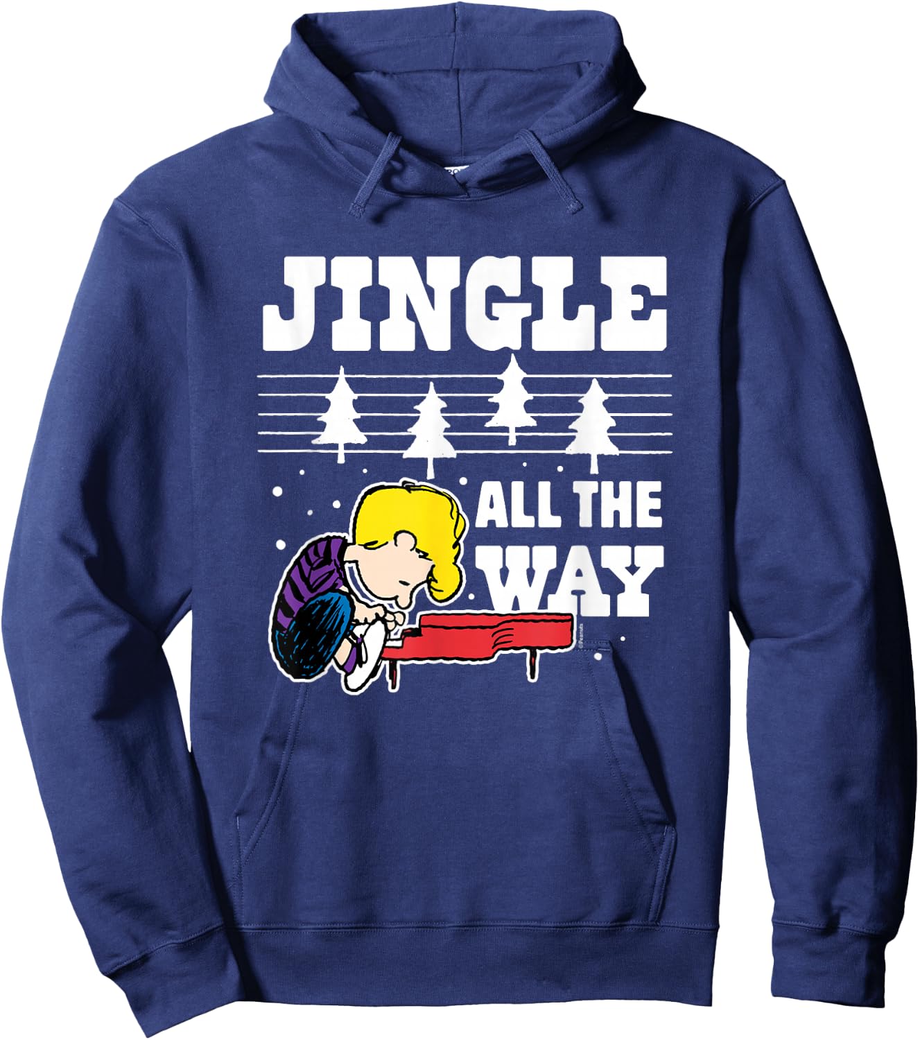 Peanuts - Schroeder Christmas Piano Jingle All The Way Hoodie - Hoodie | Navy