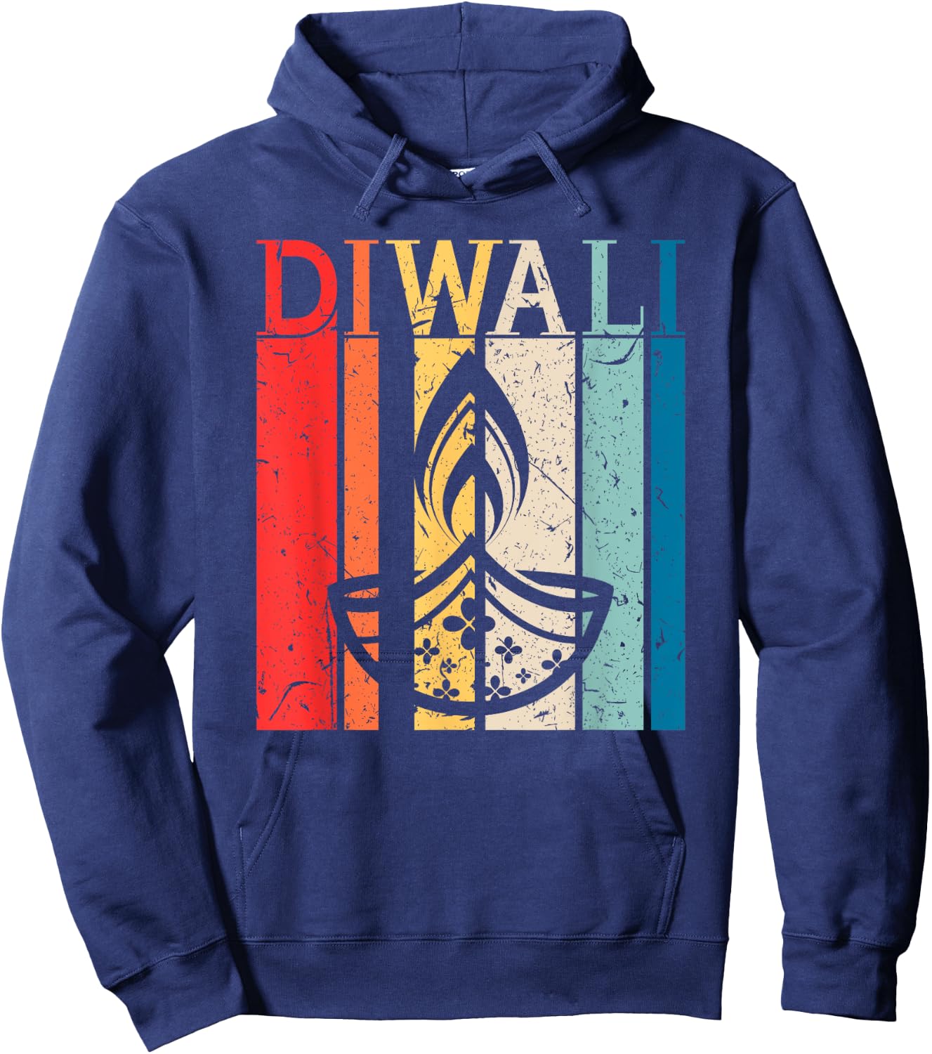 Deepavali Retro Diwali Festival of Light Hoodie - Hoodie | Navy