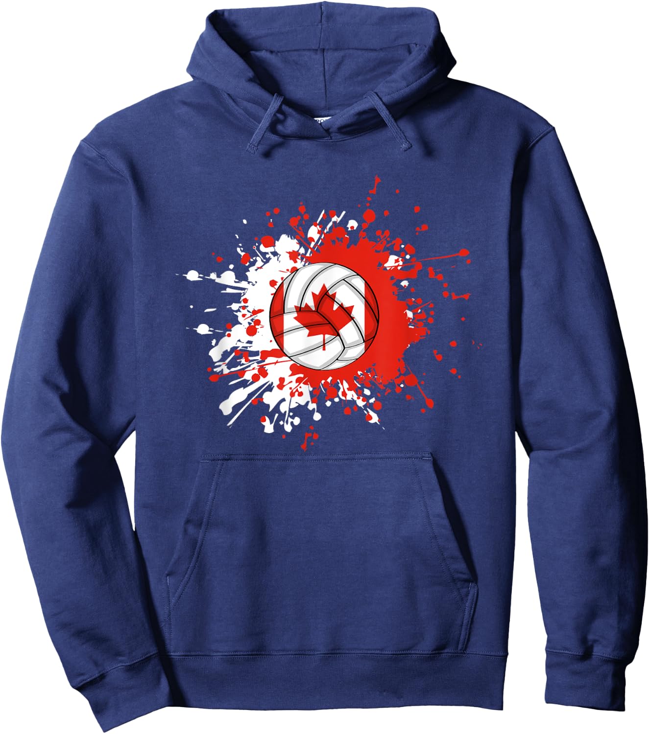 Canadian Volleyball With The Flag Of Canada Hoodie - Hoodie | Navy