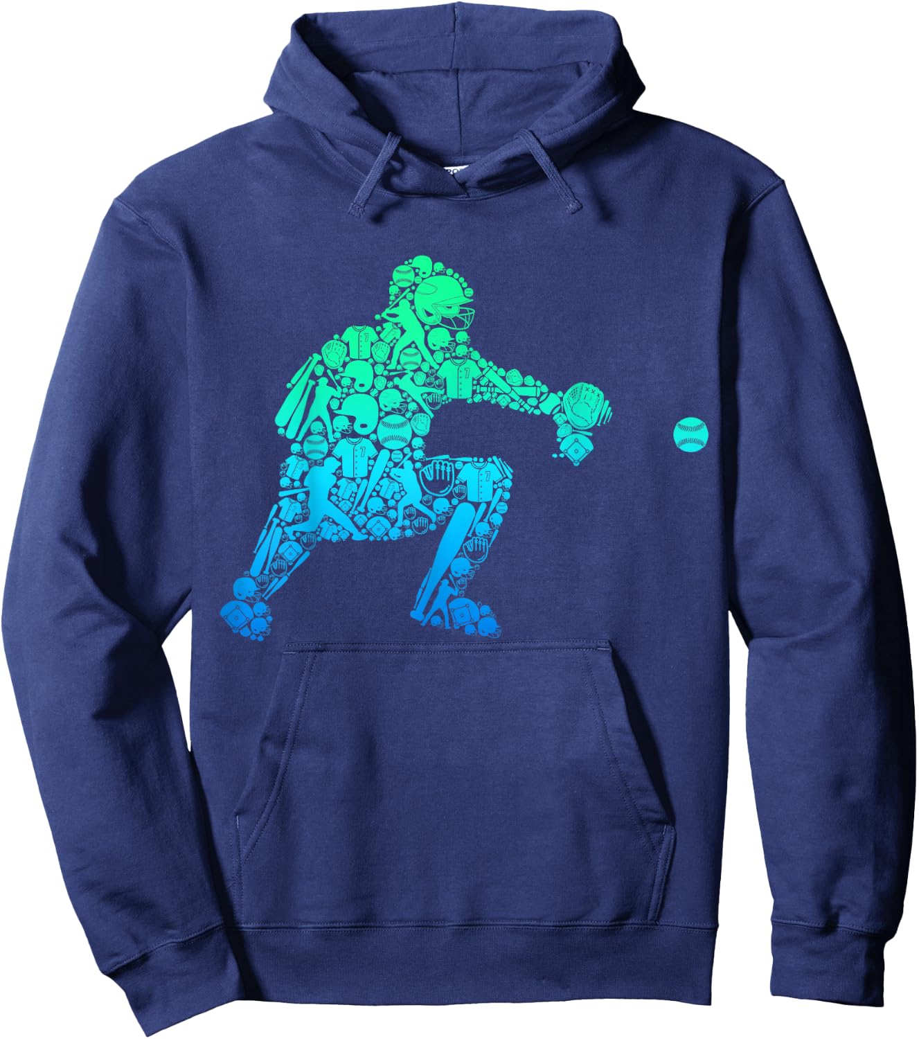 Baseball Catcher Player Youth Men Kids Boys Hoodie - Hoodie | Navy
