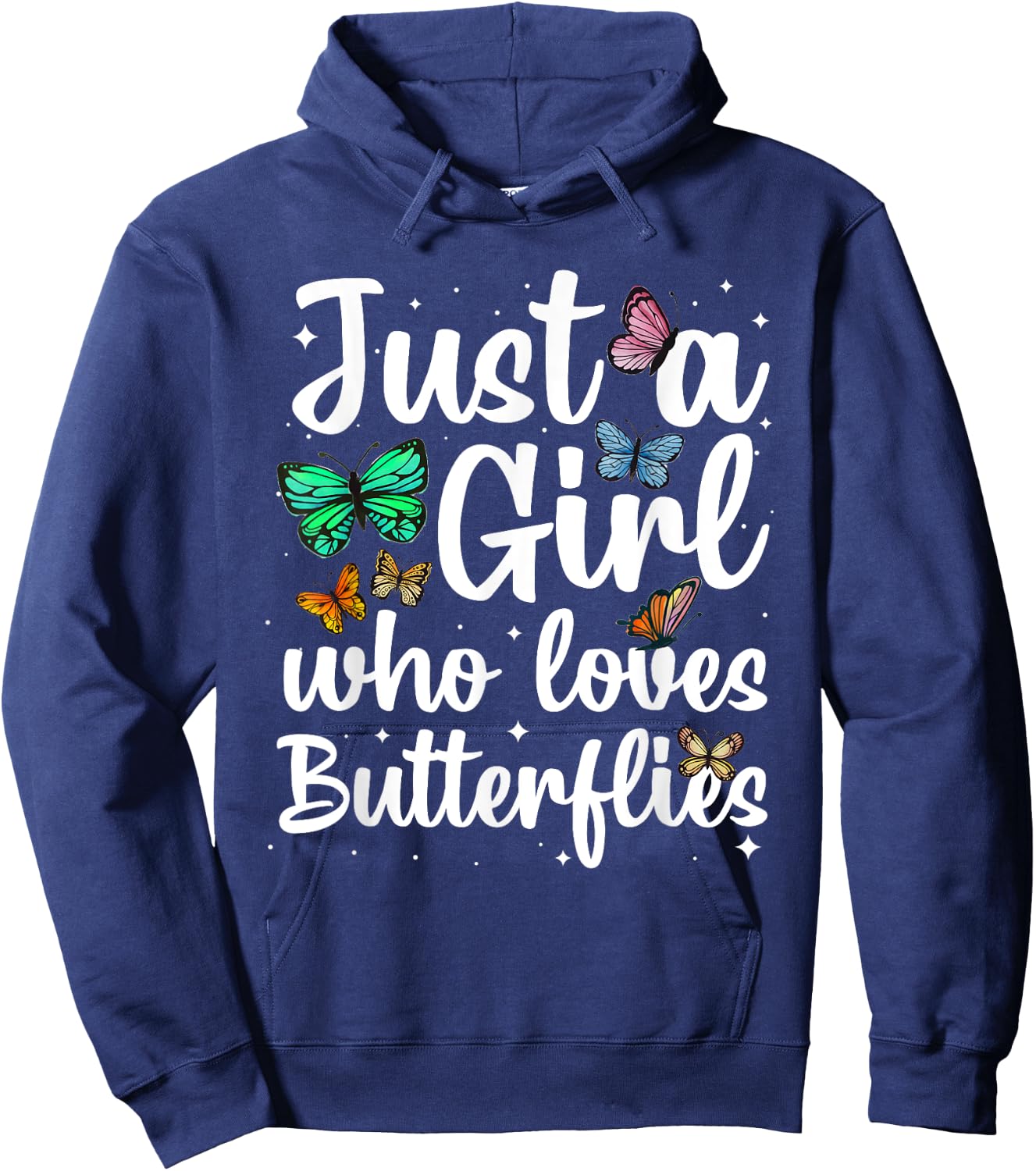 Cute Butterfly Art Girls Monarch Butterfly Lovers Hoodie - Hoodie | Navy