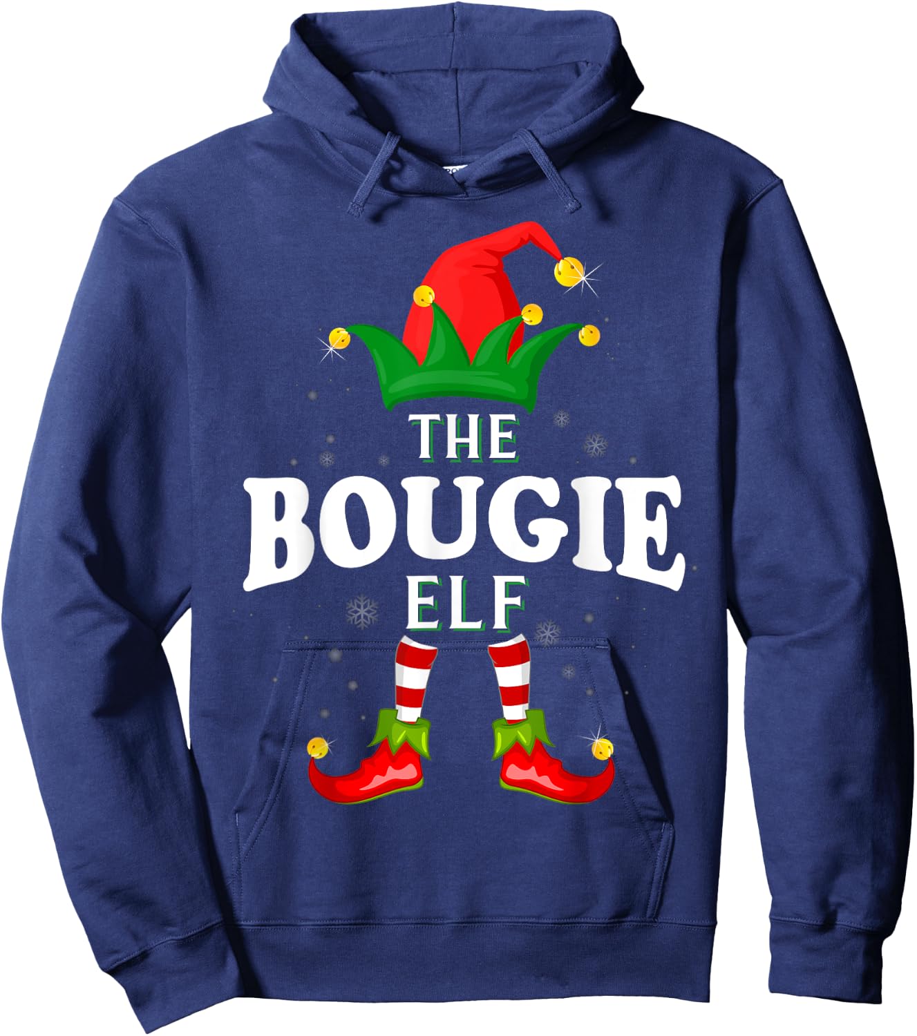 Xmas Bougie Elf Family Matching Christmas Pajama Hoodie - Hoodie | Navy