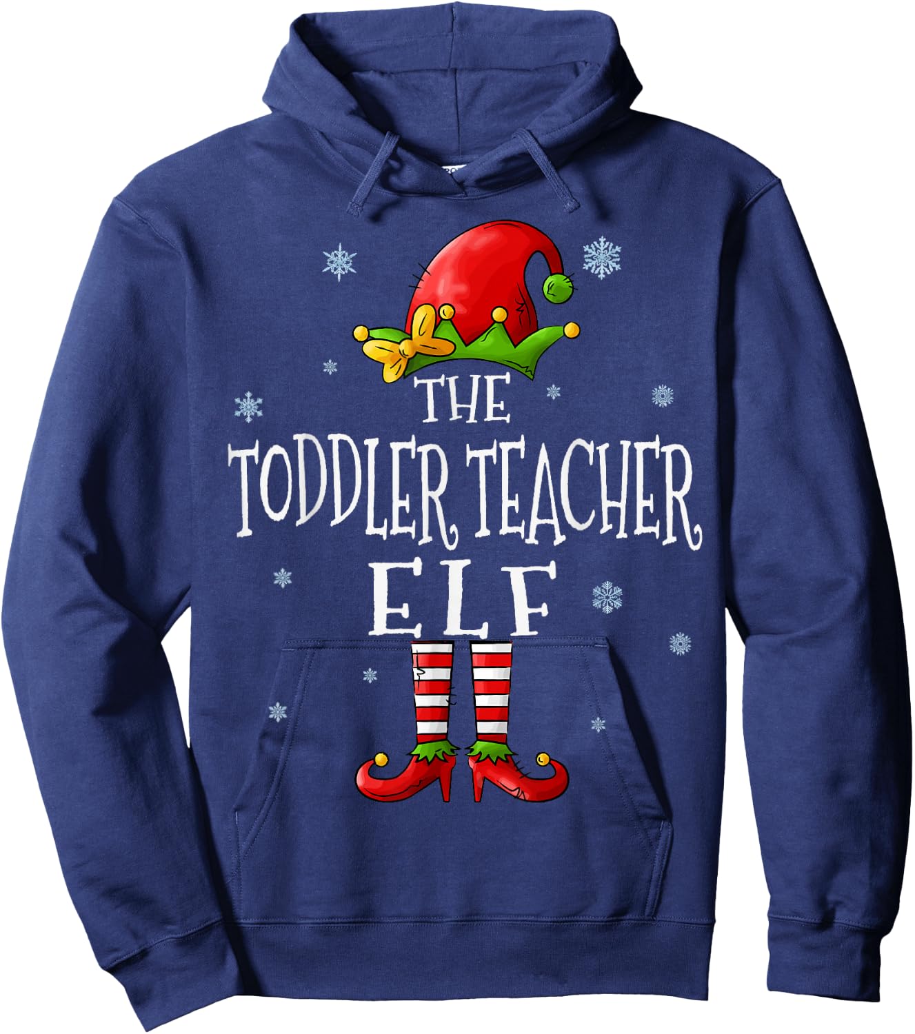 The Toddler Teacher Elf Squad Xmas Groupe Matching Christmas Hoodie - Hoodie | Navy