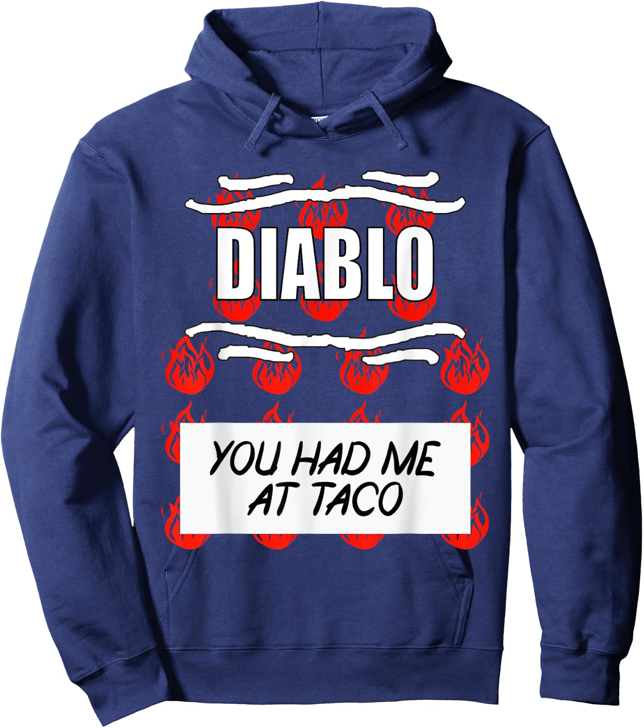 HOT SAUCES Group Halloween DIABLO SAUCE You Had Me At Taco Hoodie - Hoodie | Navy