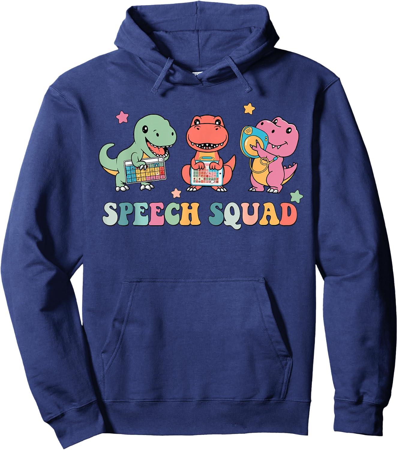 Speech Squad Cute Dinosaur Speech Therapy - Women's Black Short Sleeve - Size Small Hoodie - Hoodie | Navy