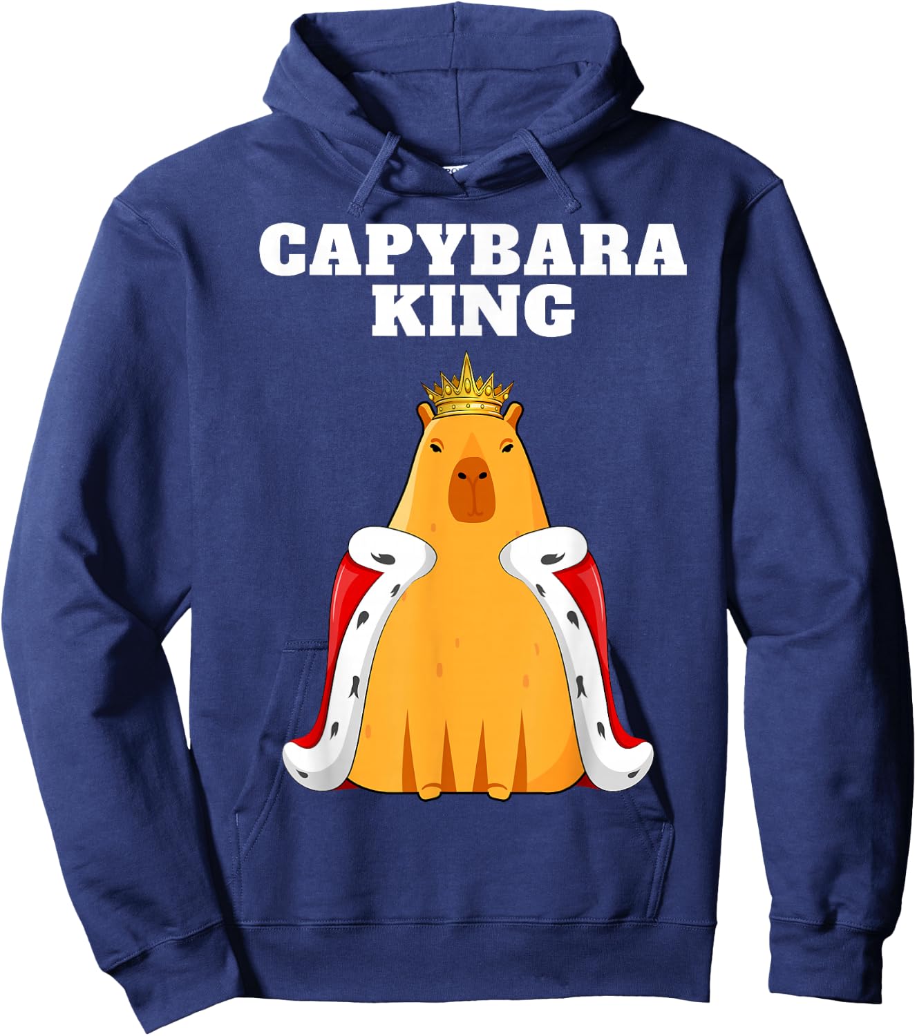 Capybara King Lover Humor Funny Cute Quirky Animal Hoodie - Hoodie | Navy