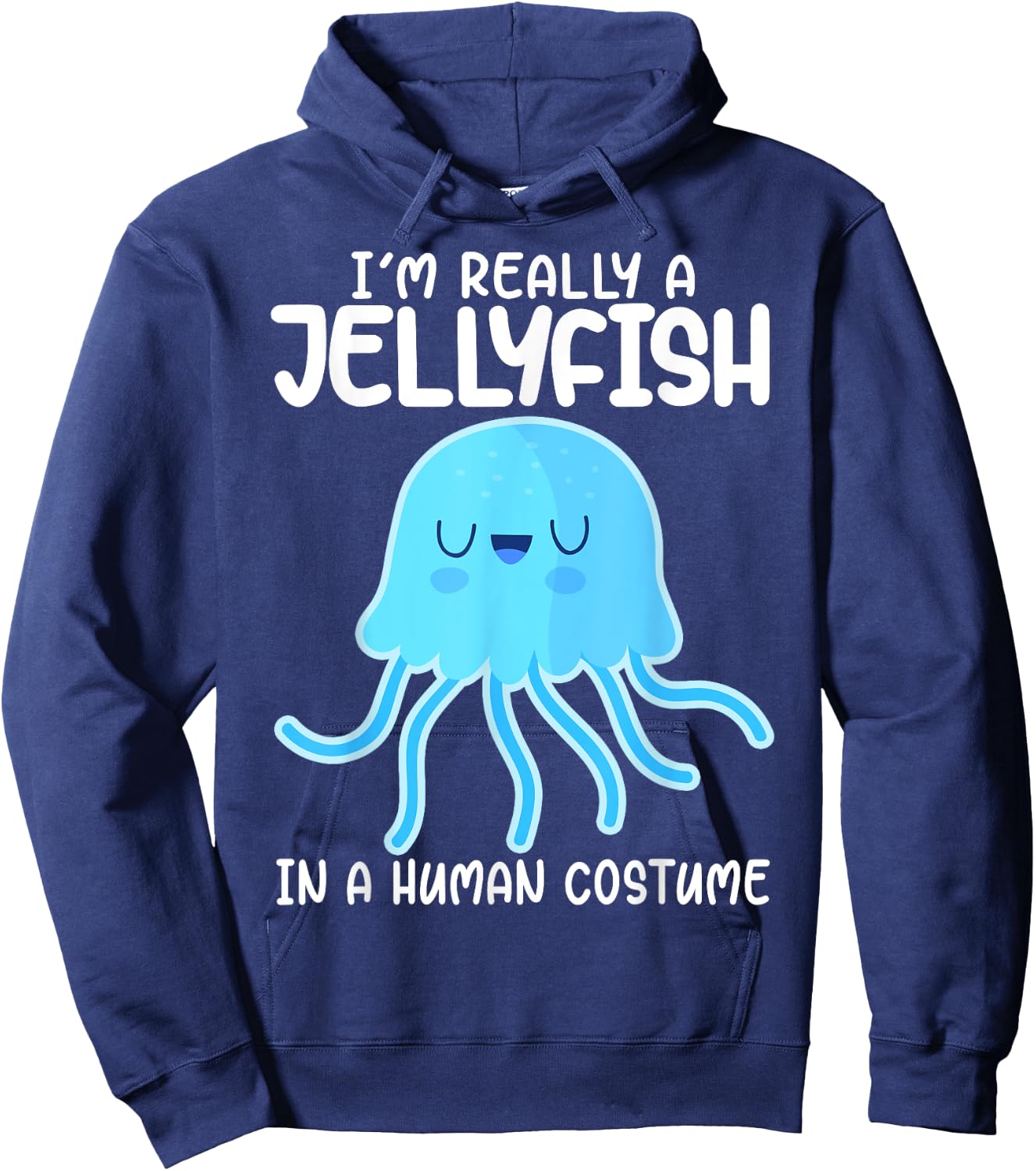 I'm Really a Jellyfish in a Human Costume Kids Halloween Hoodie - Hoodie | Navy