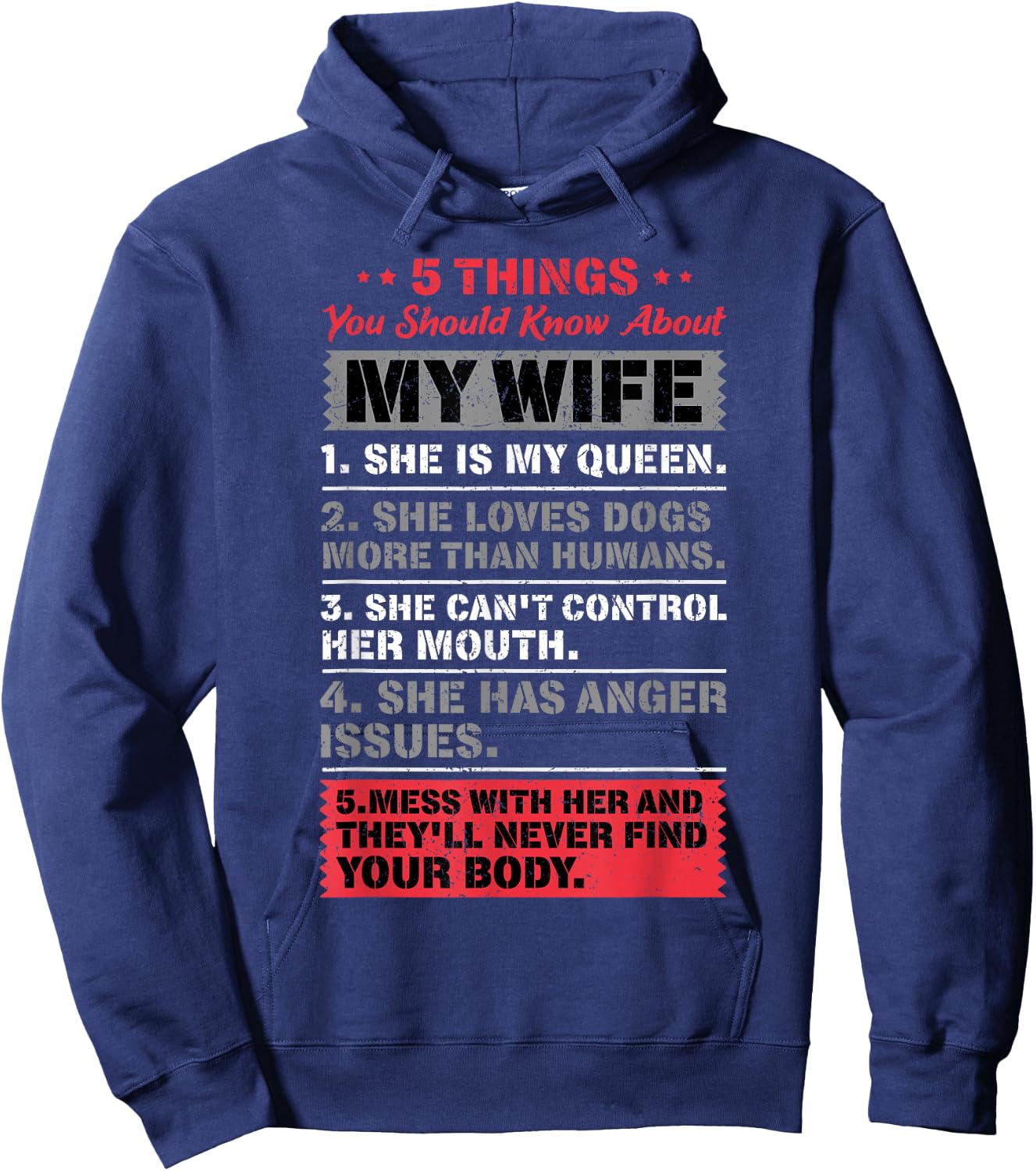 5 Things You Should Know About My Wife Husband Giftidea Hoodie - Hoodie | Navy