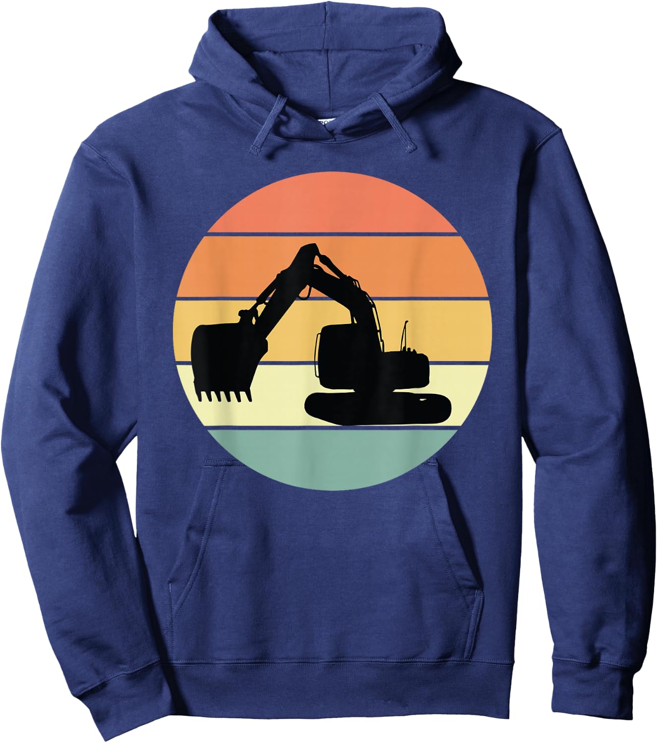 Retro Excavator Apparel Heavy Construction Equipment Hoodie - Hoodie | Navy