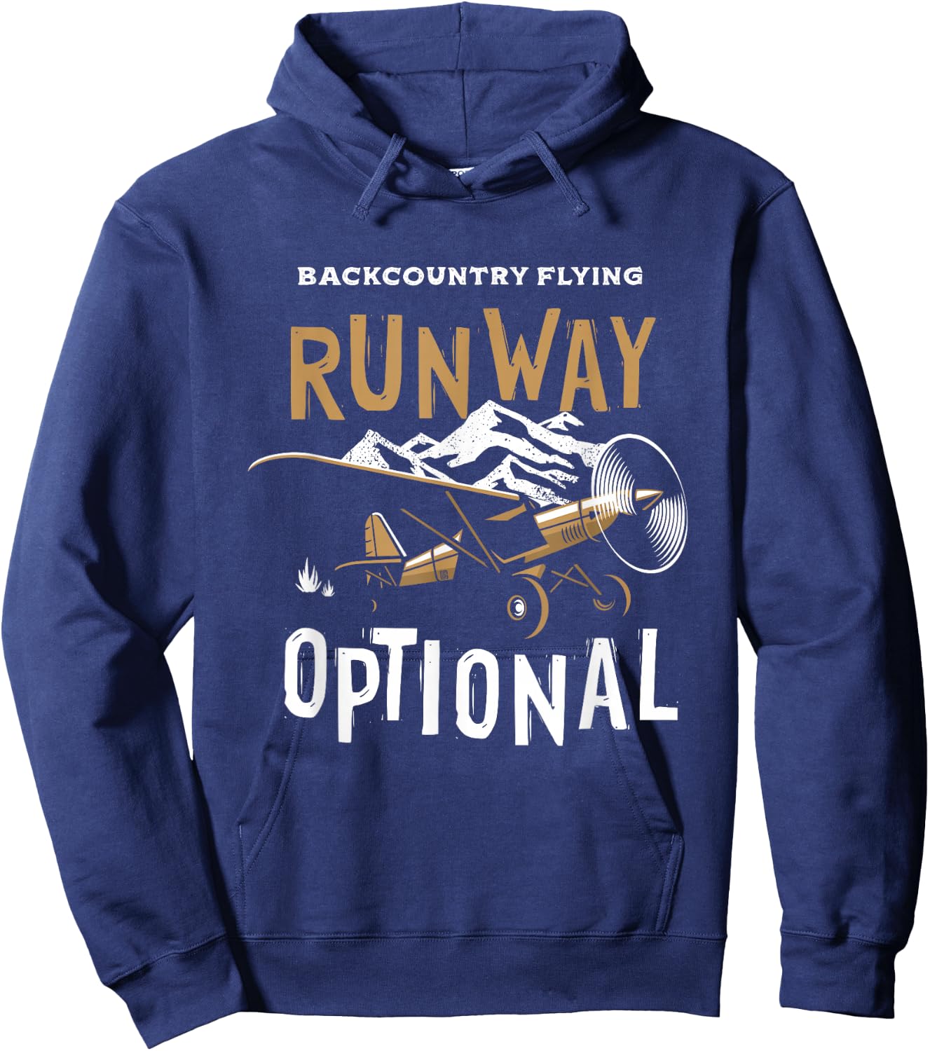 STOL Bushplane Pilot Backcountry Flying Runway Optional Hoodie - Hoodie | Navy