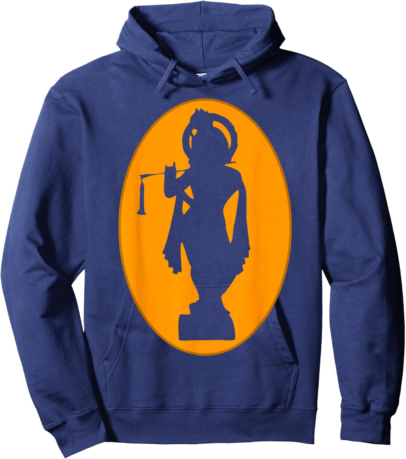 Hare Krishna Silhouette Lord Krishna Lover Hoodie - Hoodie | Navy