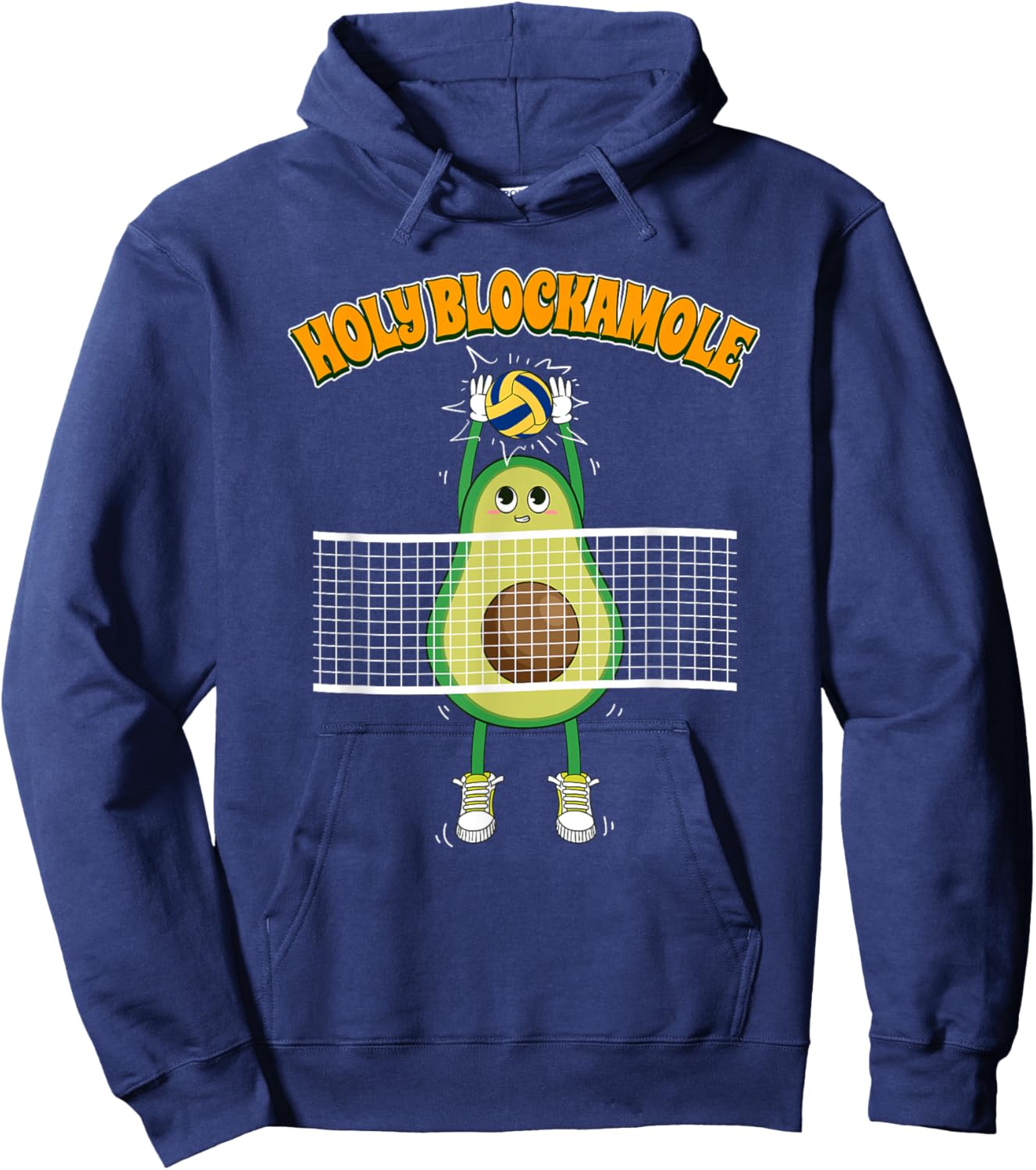 Holy Blockamole Avocado Volleyball Blocker Hoodie - Hoodie | Navy