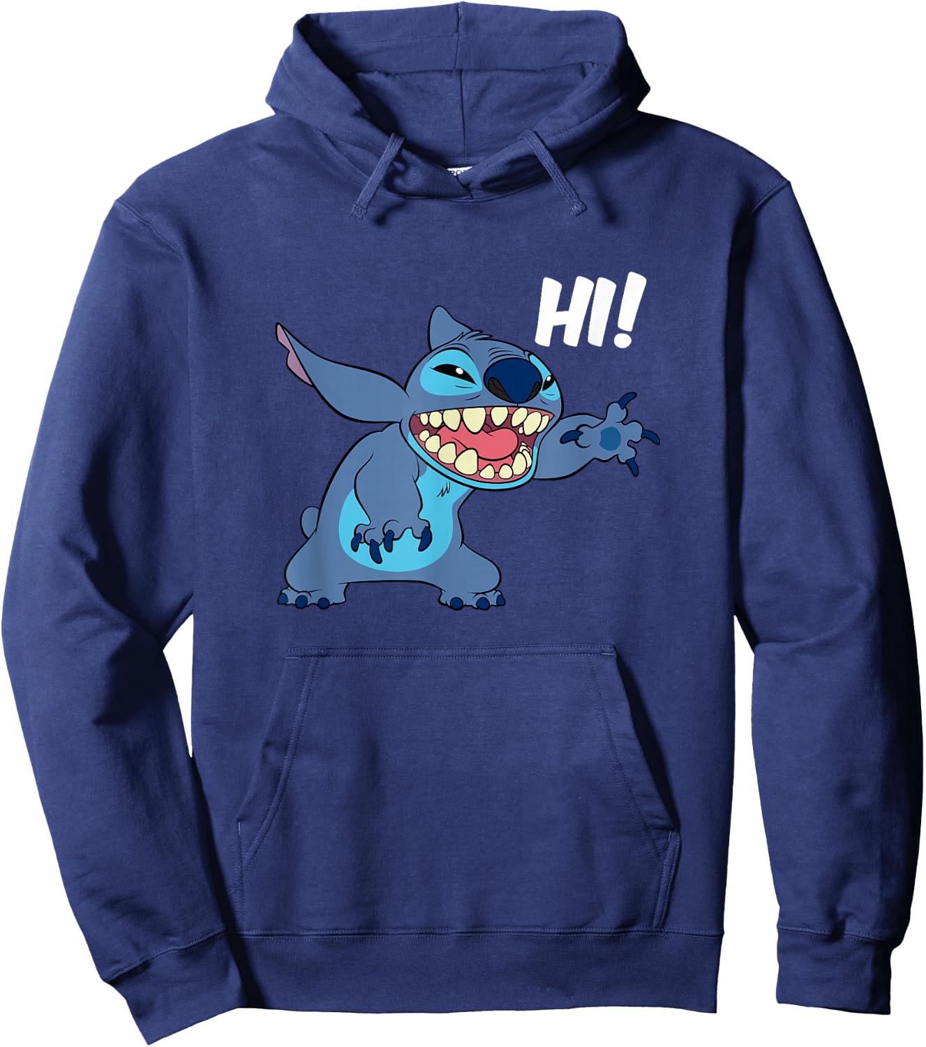 Disney Lilo & Stitch Hi! Funny Stitch Greeting Hoodie - Hoodie | Navy
