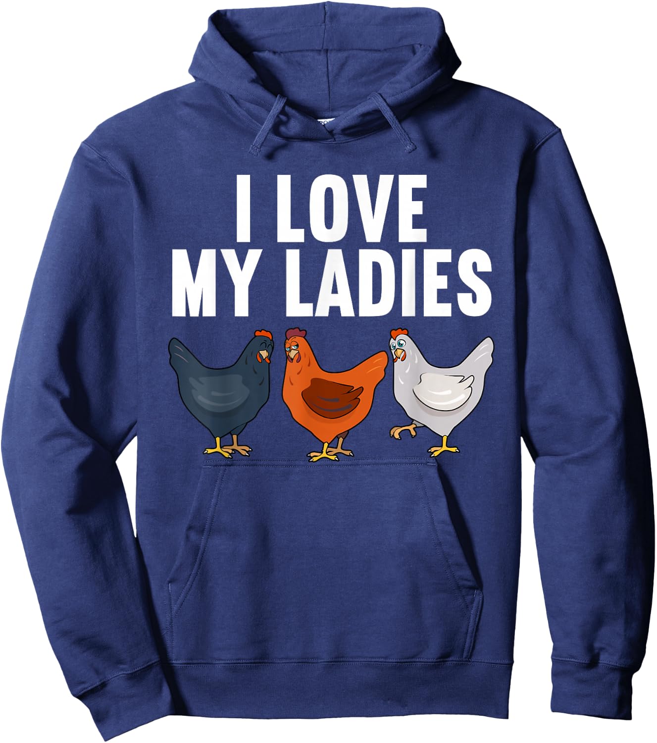 Funny Chicken Art Women Kids Farming Chicken Farmer Hoodie - Hoodie | Navy