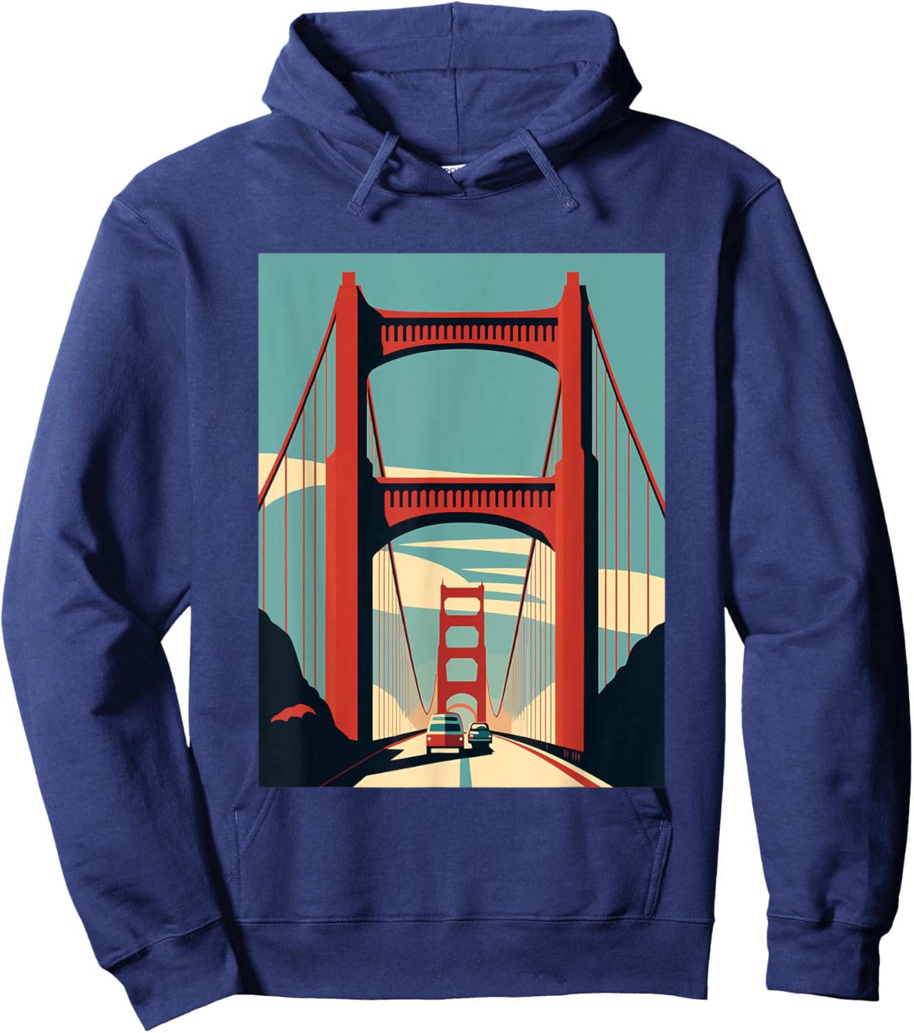 Golden Gate Bridge - San Francisco - Retro Design - Classic Hoodie - Hoodie | Navy