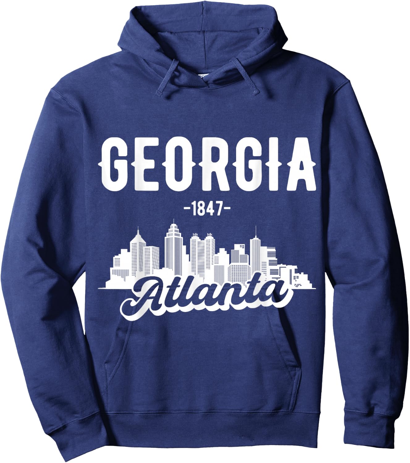 Atlanta Georgia Skyline Hoodie - Hoodie | Navy