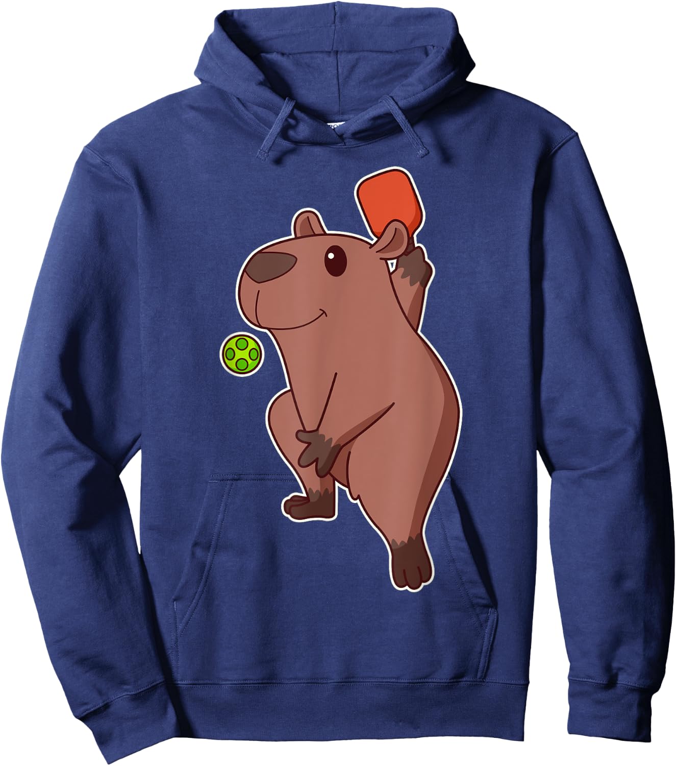 Cute Kawaii Capybara playing pickleball Hoodie - Hoodie | Navy