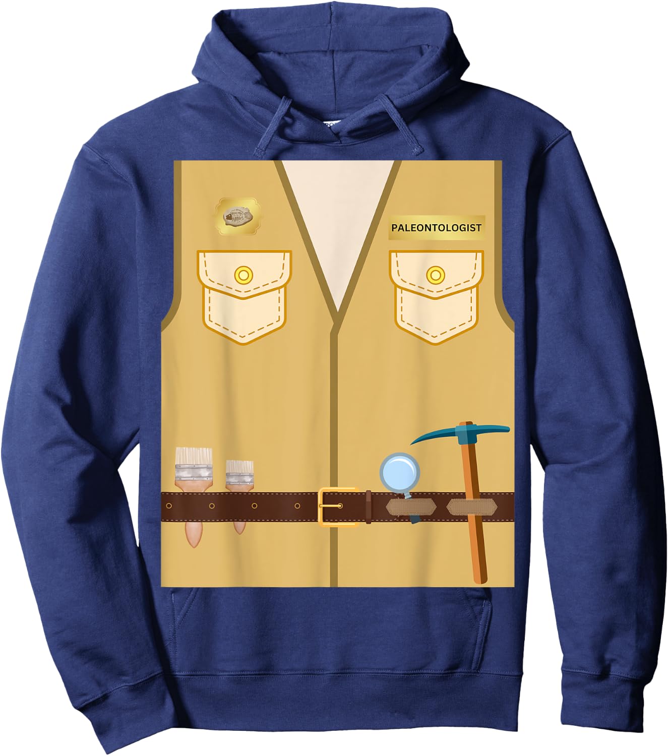 Adult Kids Halloween Paleontologist Dinosaur Hunter Costume Hoodie - Hoodie | Navy