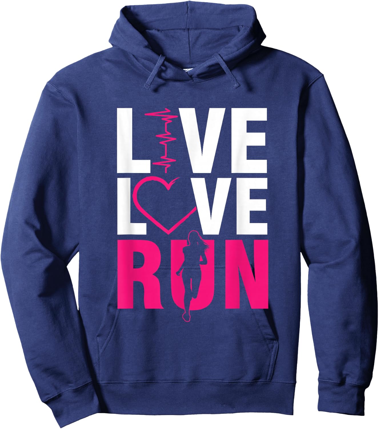 Live Run Love Runner Running Woman Jogging Sprinting Cardio Hoodie - Hoodie | Navy