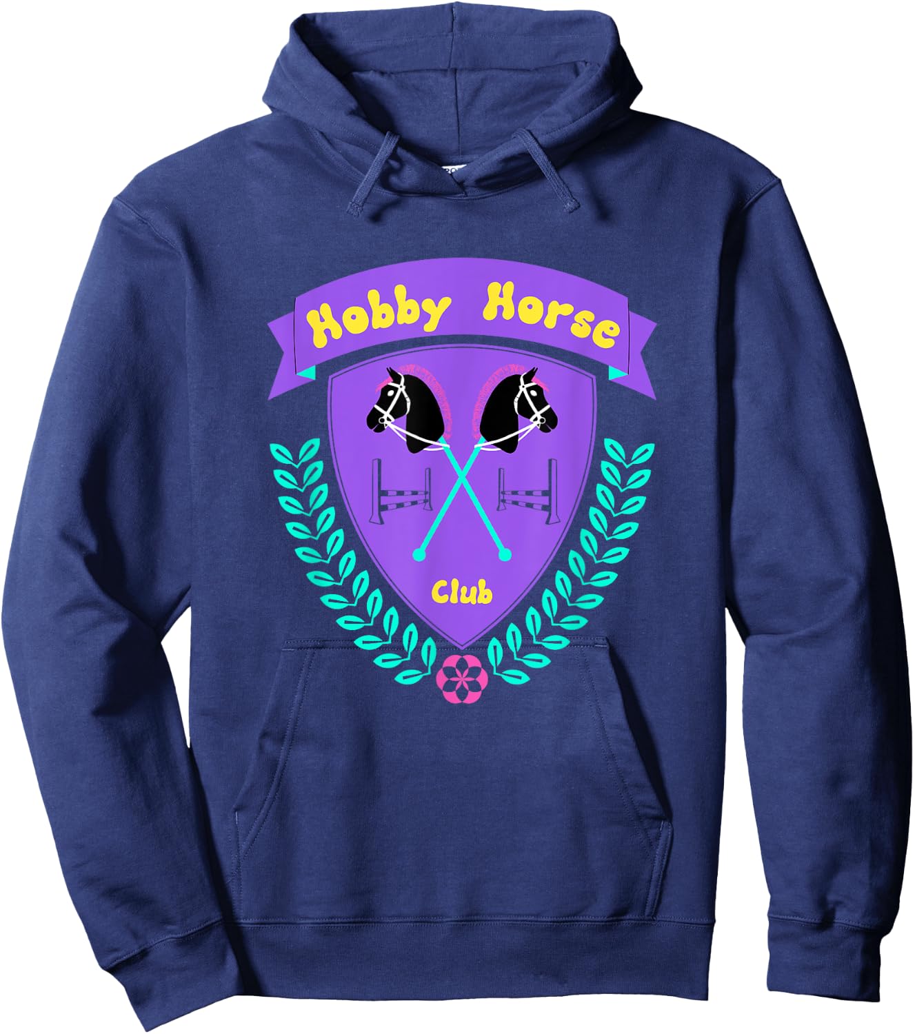 Hobby Horse Club Accessories with Horse and Jumping Obstacle Hoodie - Hoodie | Navy