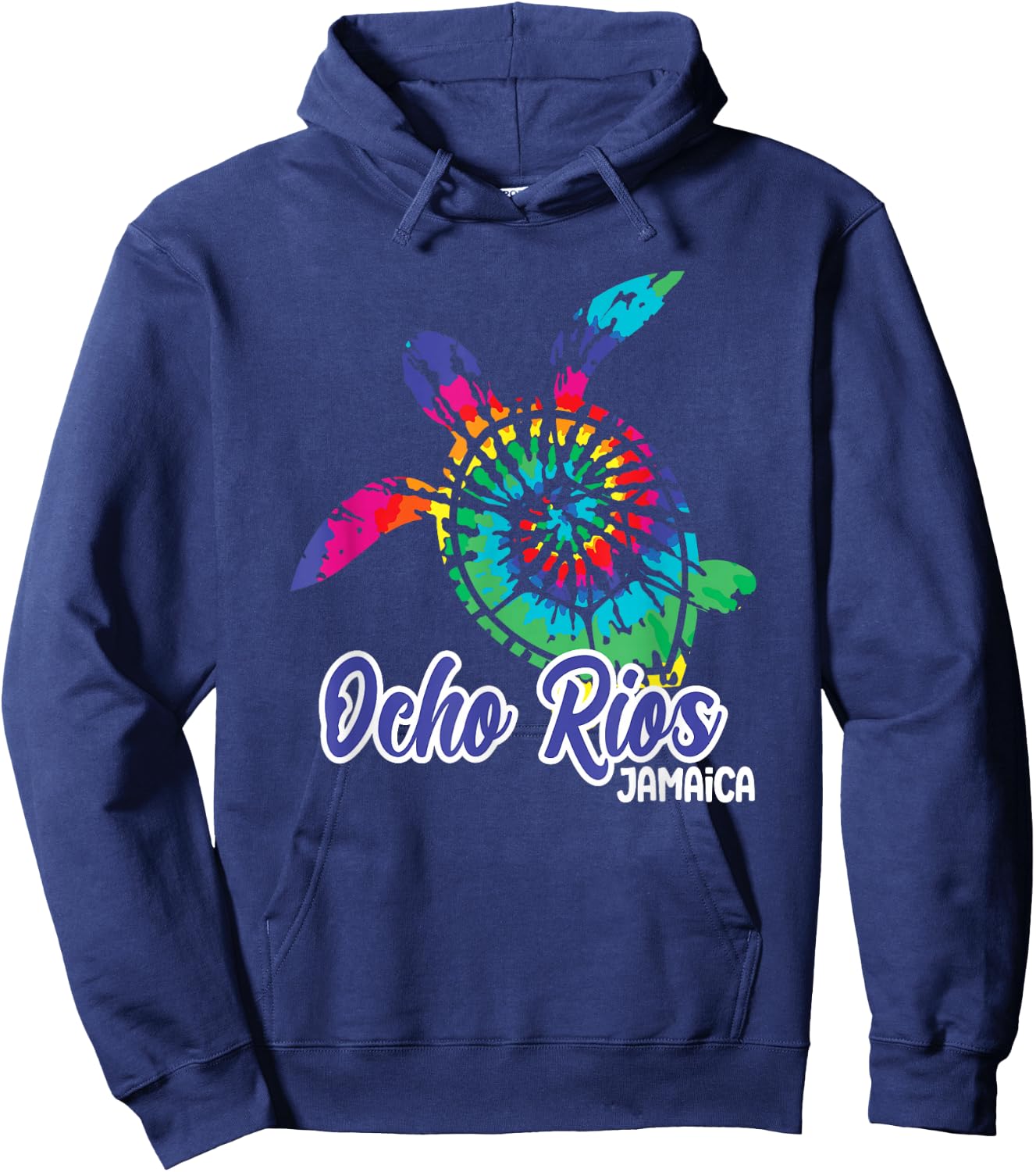 Ocho Rios Souvenirs Jamaica Tie Dye Save Sea Turtle Vacation Hoodie - Hoodie | Navy